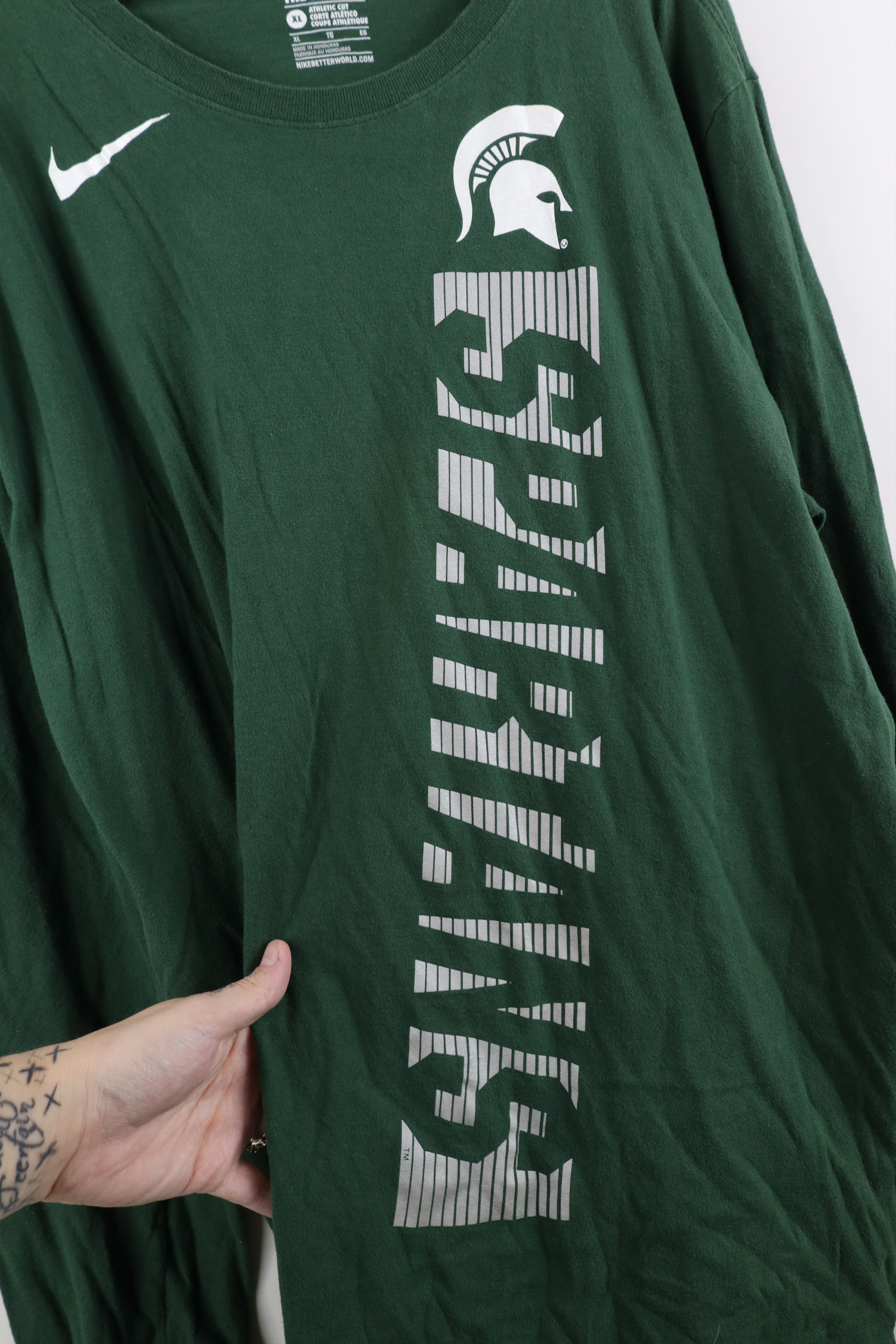 Nike Nike Michigan State University Long Sleeve T-Shirt Green Size US XL / EU 56 / 4 - 5 Thumbnail