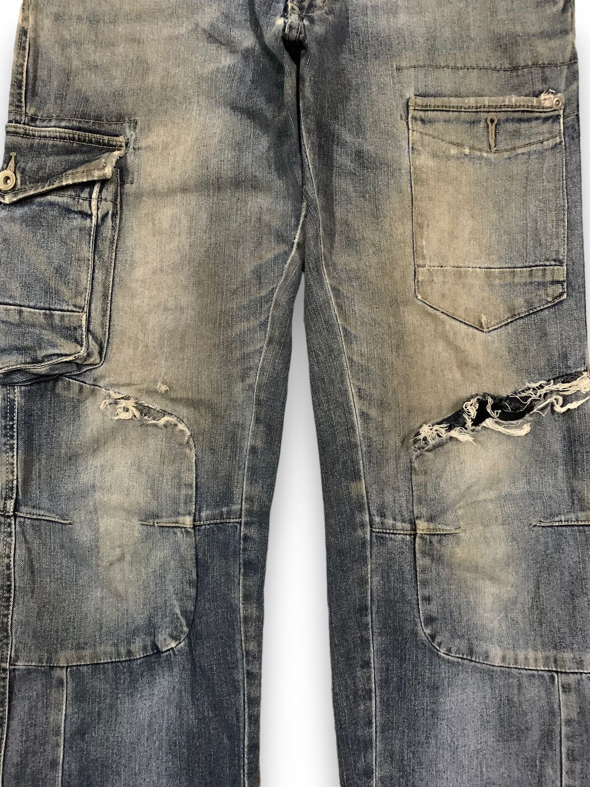 Japanese Brand Japanese Brand Mud Wash Double Knee Multipockets Cargo Jeans Size US 32 / EU 48 - 7 Thumbnail
