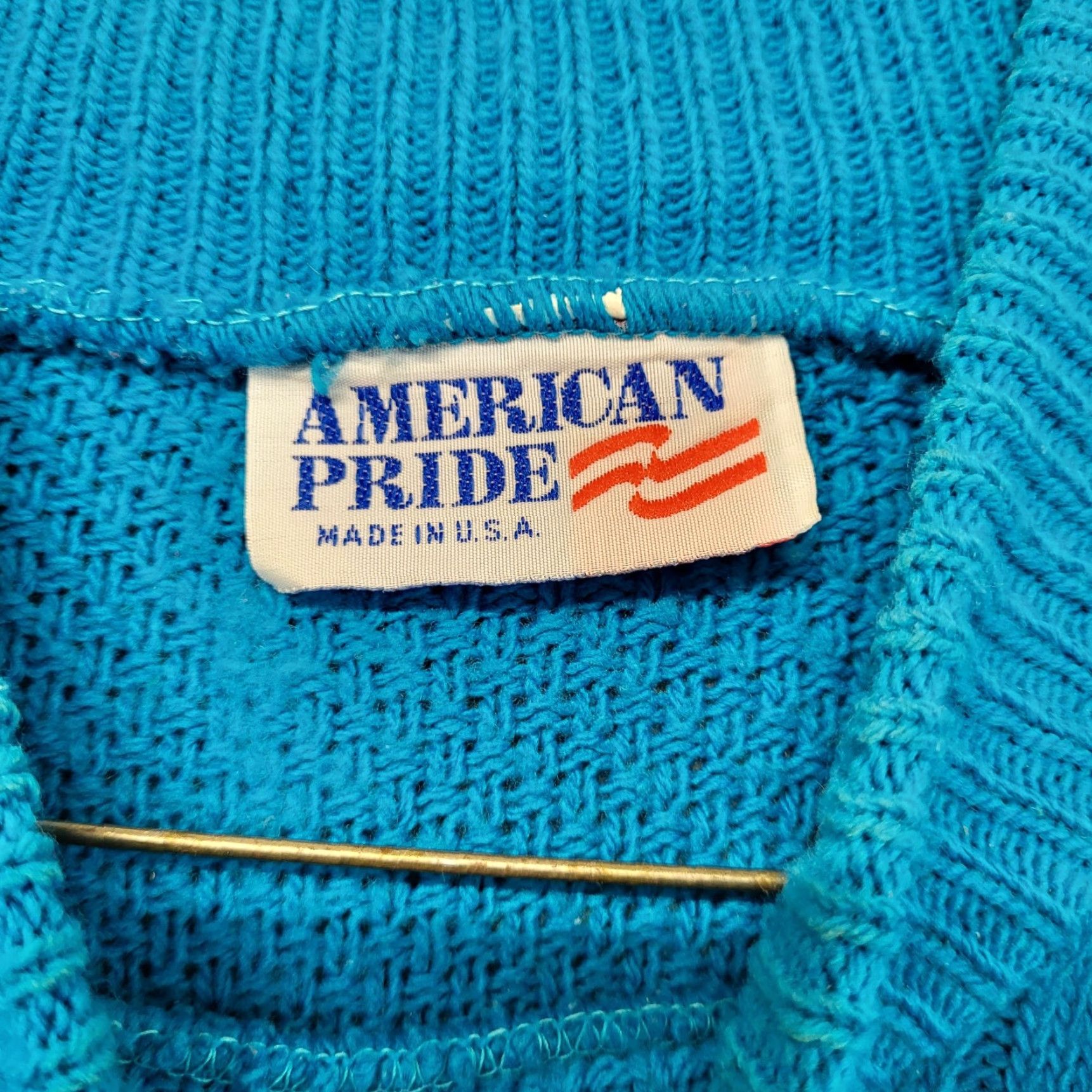 Vintage VINTAGE American Pride Blue Knit Crew Neck Pullover Sweater Size Large Womens Size L / US 10 / IT 46 - 2 Thumbnail