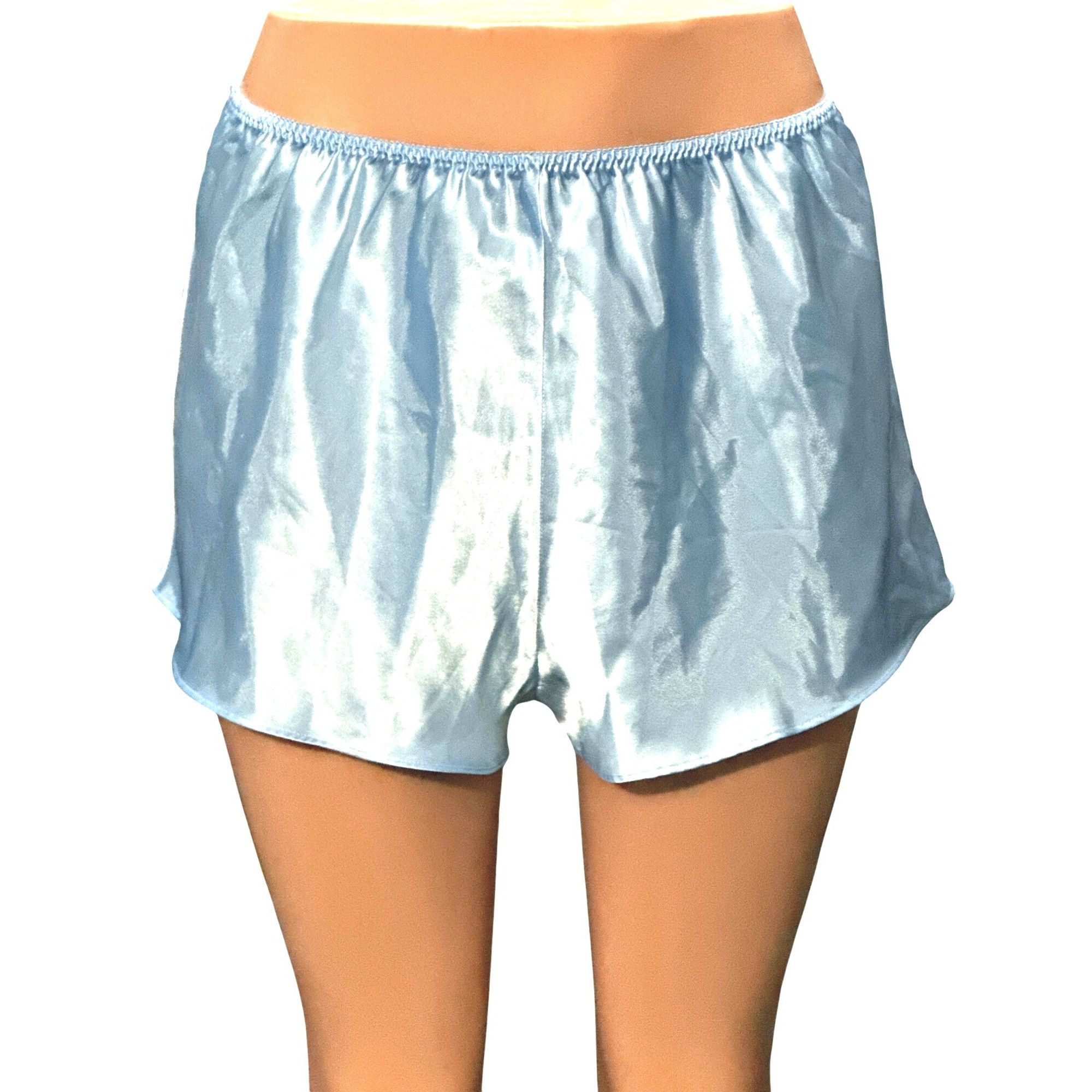 Other CCC Vintage Light Blue Satin Elastic Band Sleep Shorts Size Size 26" / US 2 / IT 38 - 1 Thumbnail