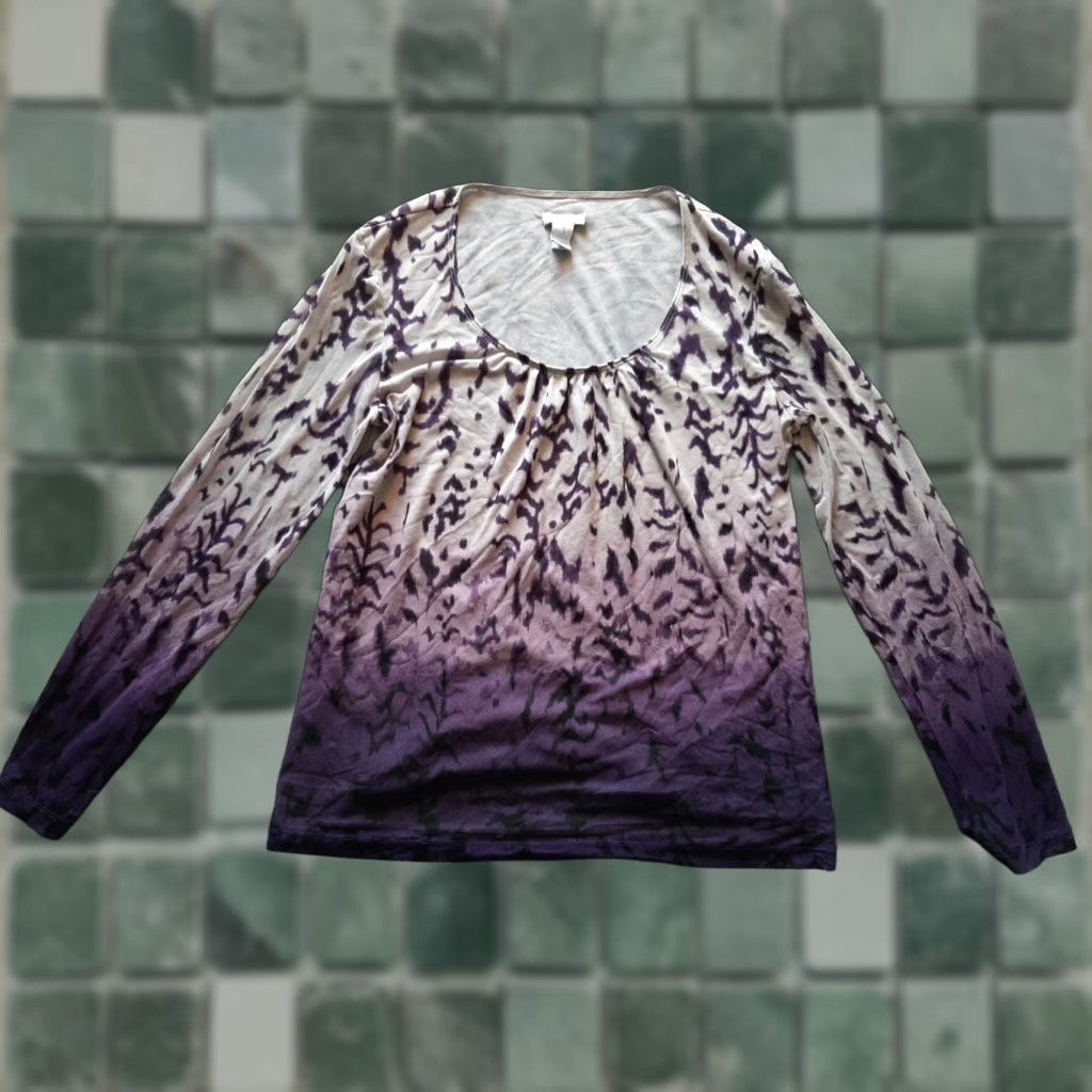 Vintage Chicos Purple Sheer Long-Sleeve Tunic Blouse Size 1 Womens Size XS / US 0-2 / IT 36-38 - 1 Thumbnail