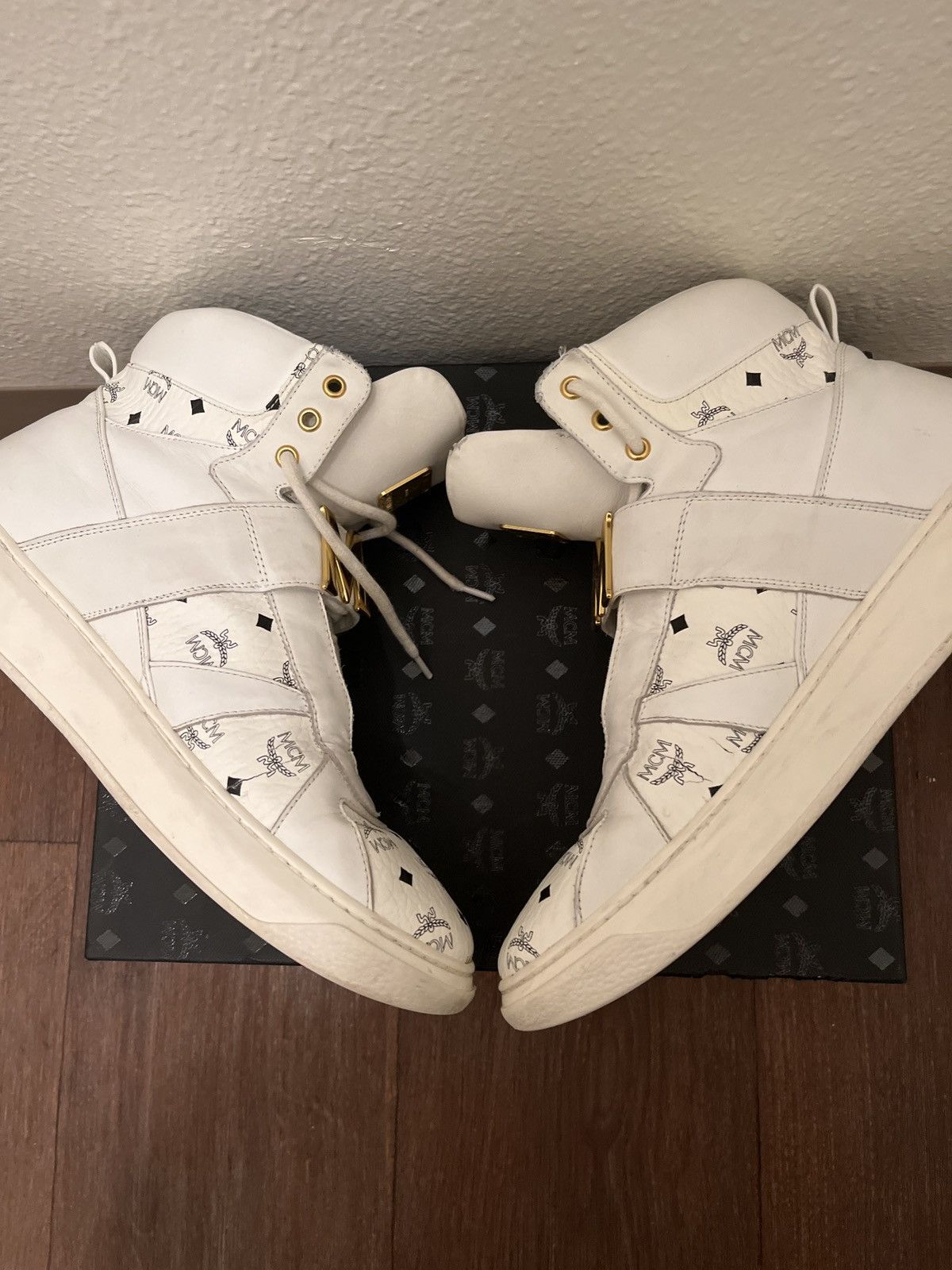 MCM MCM High Top Sneakers Big Logo Luxury Shoes With Box Men 45 Size US 11.5 / EU 44-45 - 5 Thumbnail