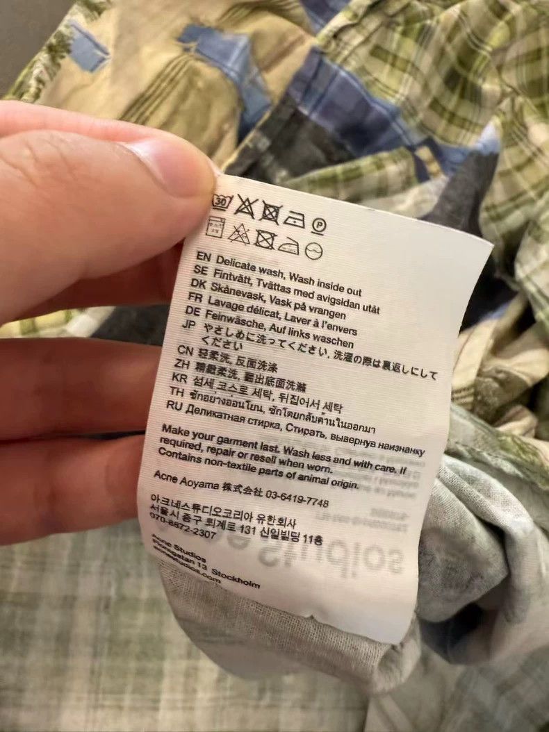 Acne Studios Acne Studios size:50 A light green color-blocking oil pain Size US M / EU 48-50 / 2 - 5 Thumbnail