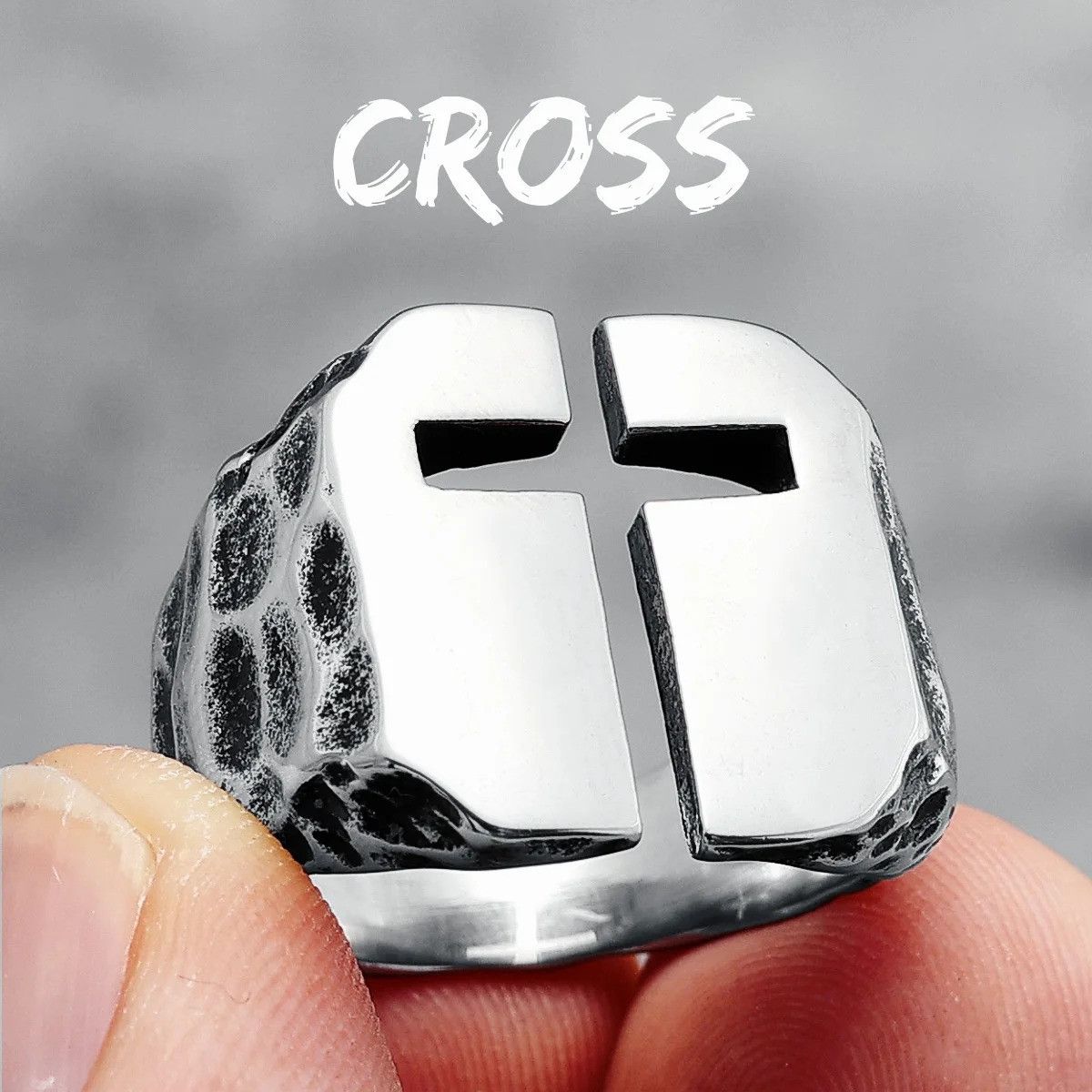 Jewelry Hollow Cross Ring Streetwear Jewelry Fashion Gift Size ONE SIZE - 5 Thumbnail