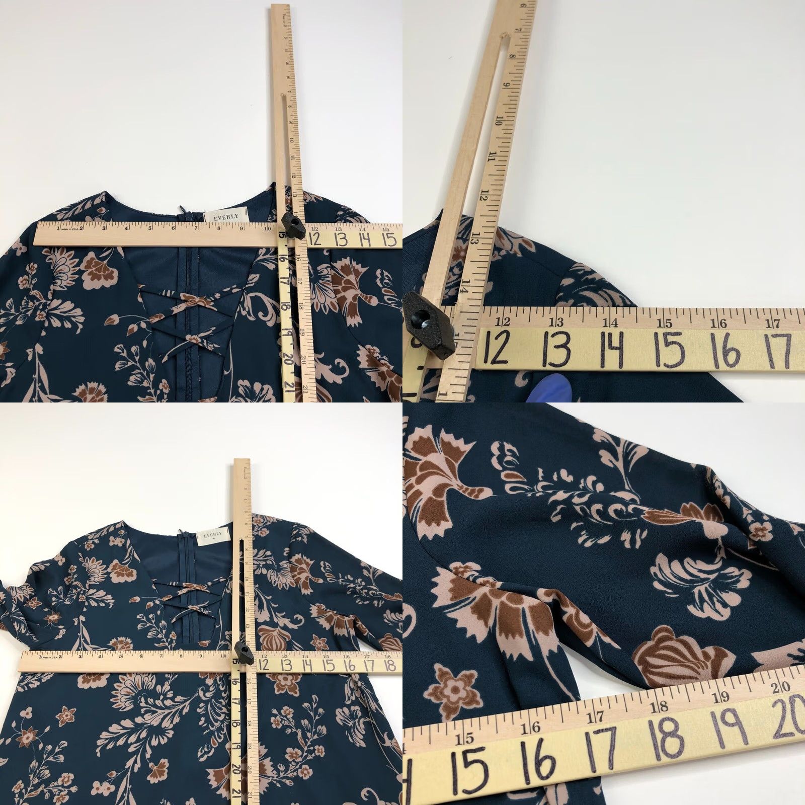 Anthropologie Everly Anthropologie Tunic Shirt Dress Floral Blouse Zip Back Blue Green XS Women's Sleeveless Size XS / US 0-2 / IT 36-38 - 8 Thumbnail