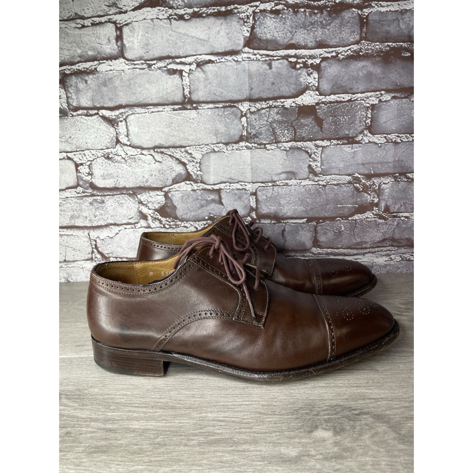 Ralph Lauren Polo Ralph Lauren Brown Leather Cap Toe Wingtip Oxford Dress Size US 10 / EU 43 - 16 Thumbnail