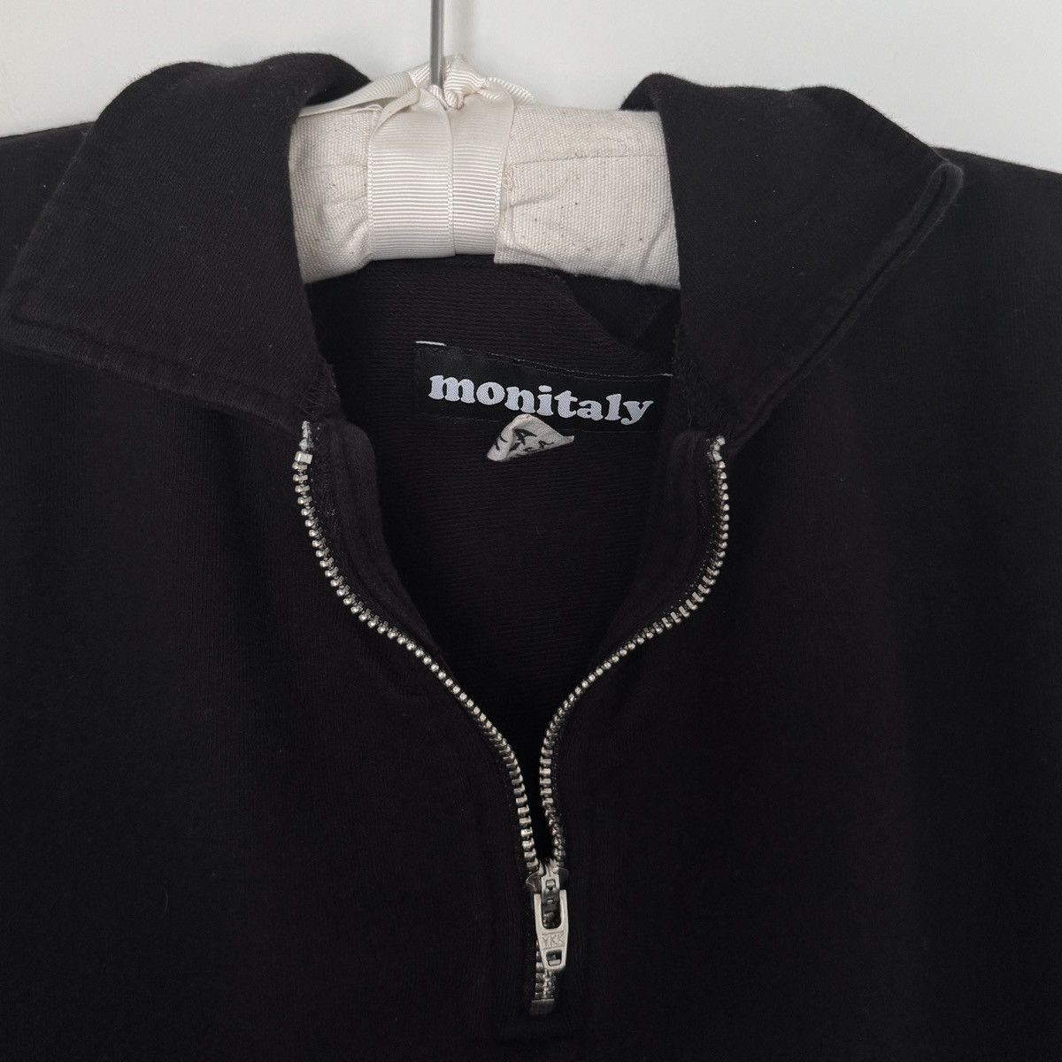 Monitaly Black quarter zip cotton pullover Size US S / EU 44-46 / 1 - 3 Thumbnail