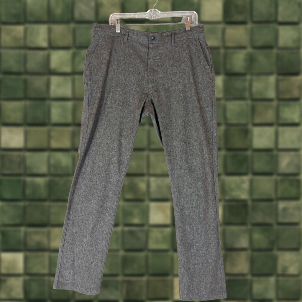 Taylor Stitch Taylor Stitch Mens Wool Pant 35 Gray Wool Blend Stretch Slim Drawstring Office Chino Slim Straight Size US 35 - 1 Thumbnail