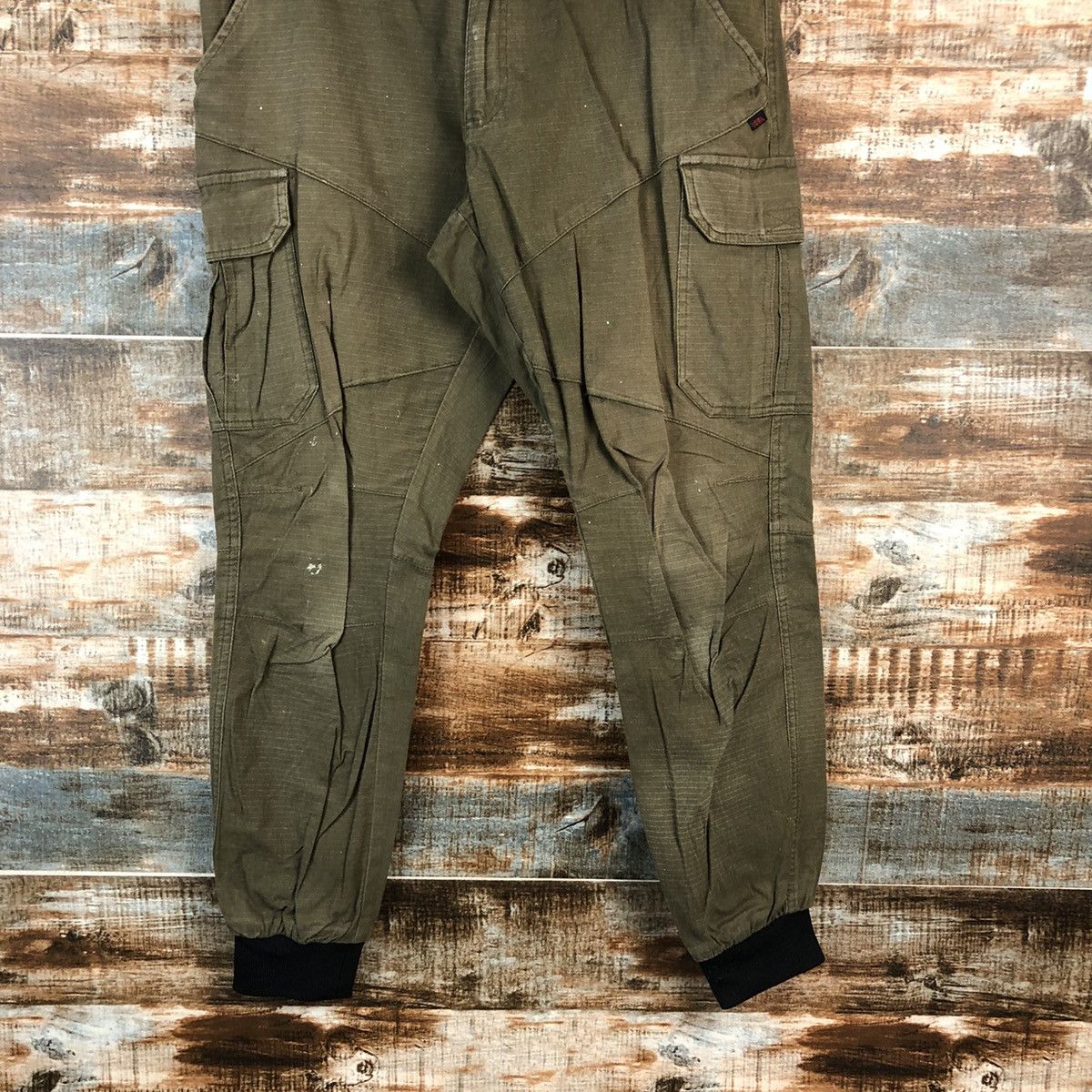 Japanese Brand Tora Green Cargo Multipocket Joggers Pants #A2533 Size US 28 / EU 44 - 3 Thumbnail
