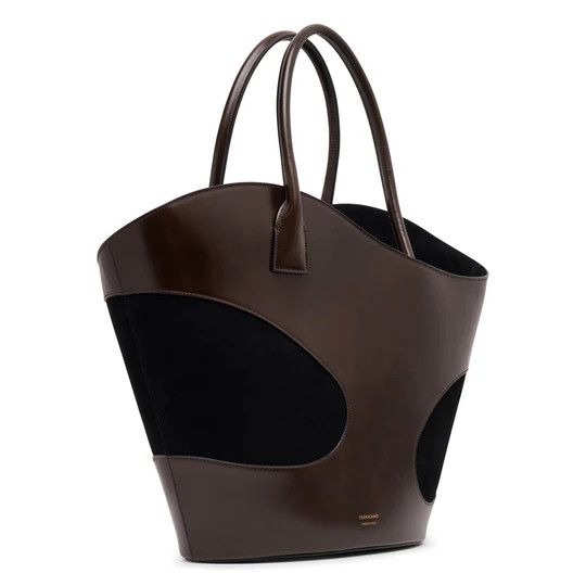 Salvatore Ferragamo o1s1rm0924 Size: OS / Cut Out Tote Bag in Brown/Black Size ONE SIZE - 3 Thumbnail