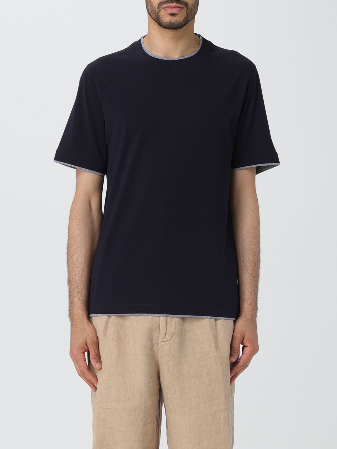 image of Brunello Cucinelli T-Shirt Men Navy (Size XL)