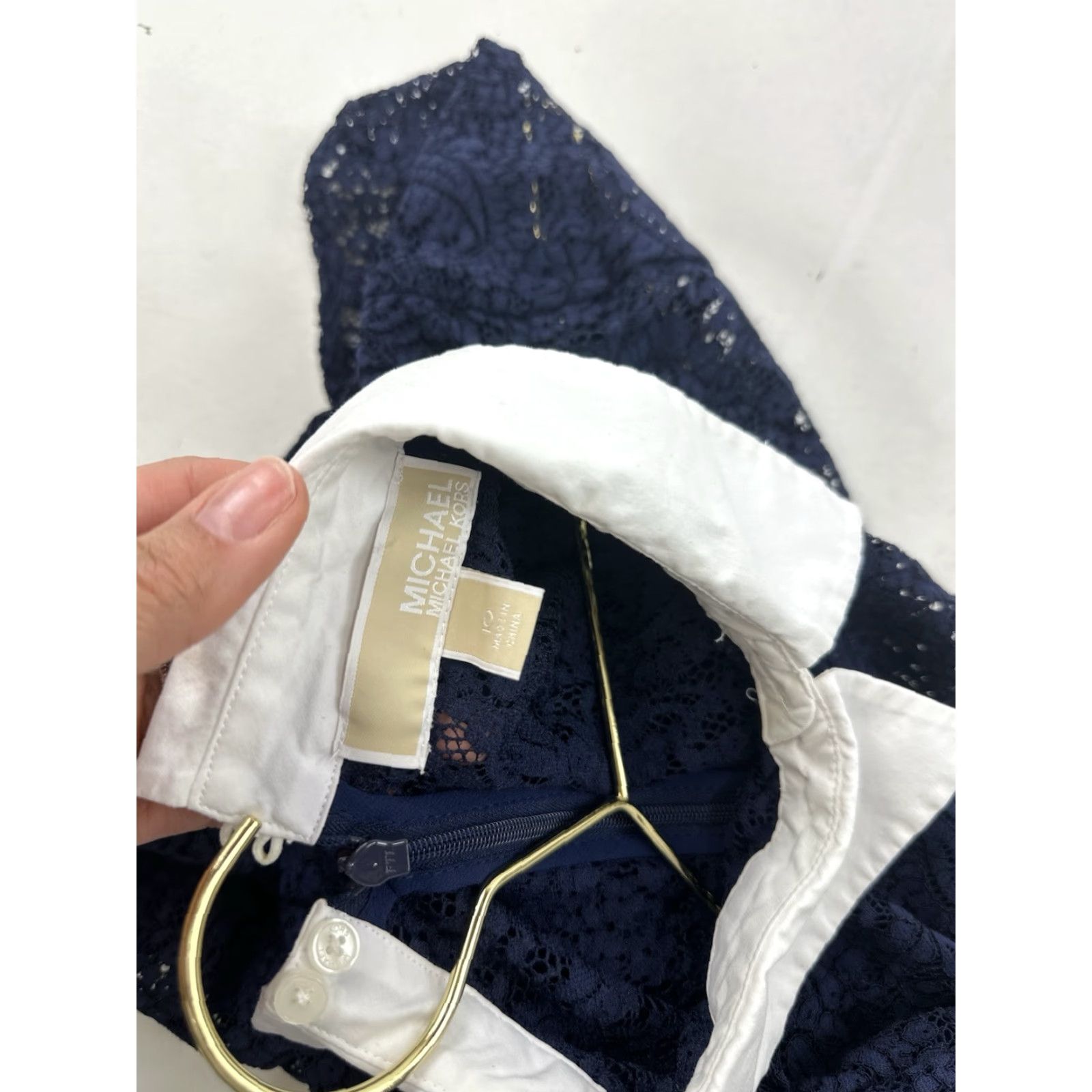 Michael Kors Michael Kors Dress Women’s 10 Blue Lace Shift Collar Sleeveless Knee Length Floral Casual Party/Cocktail Travel Mens? Size L / US 10 / IT 46 - 7 Thumbnail