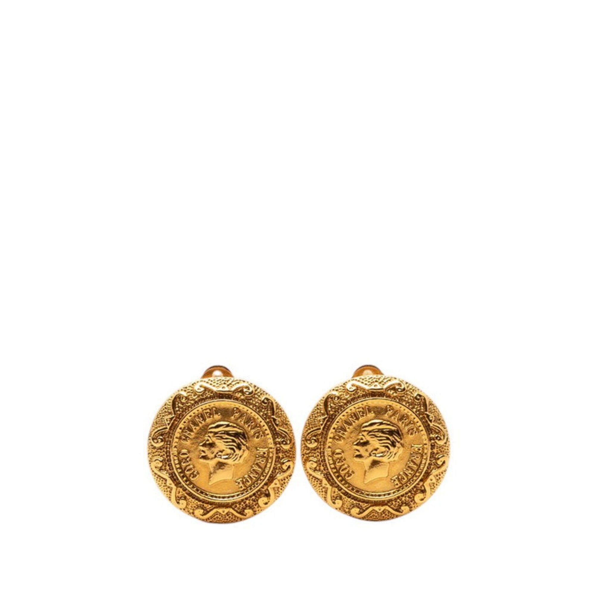 Chanel Chanel Vintage Coin Motif Earrings, Gold Plated, Women's. Size ONE SIZE - 1 Thumbnail