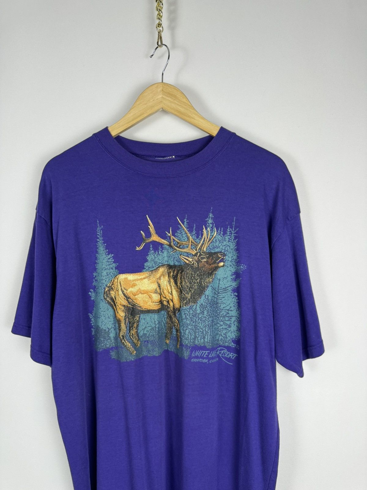 Vintage Vintage 1990s Moose Print Nature Tee Size US XL / EU 56 / 4 - 2 Thumbnail