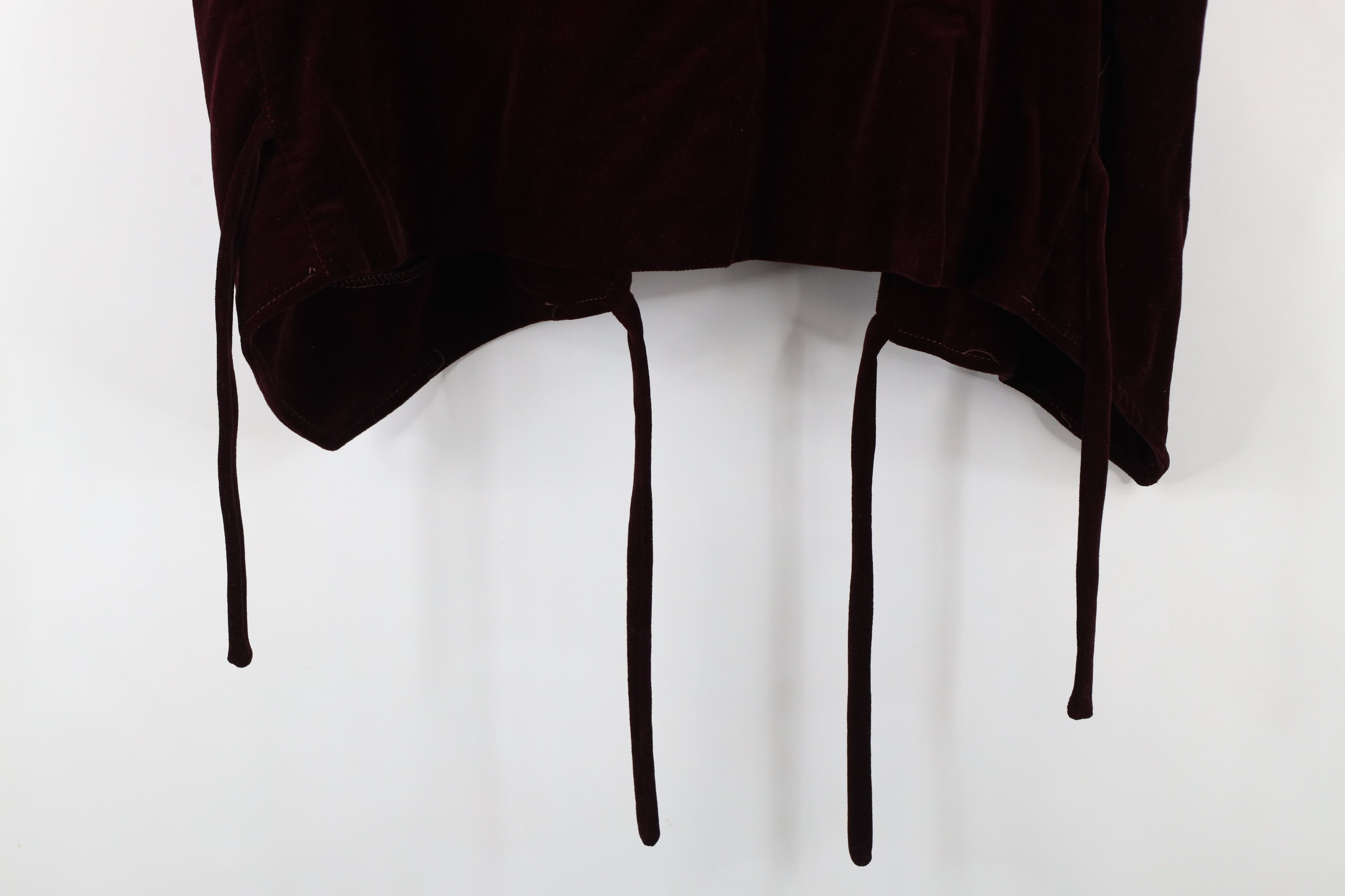 Vintage Vintage 60s 70s Streetwear Velour Tie Back Vest Burgundy USA Size XL / US 12-14 / IT 48-50 - 13 Thumbnail