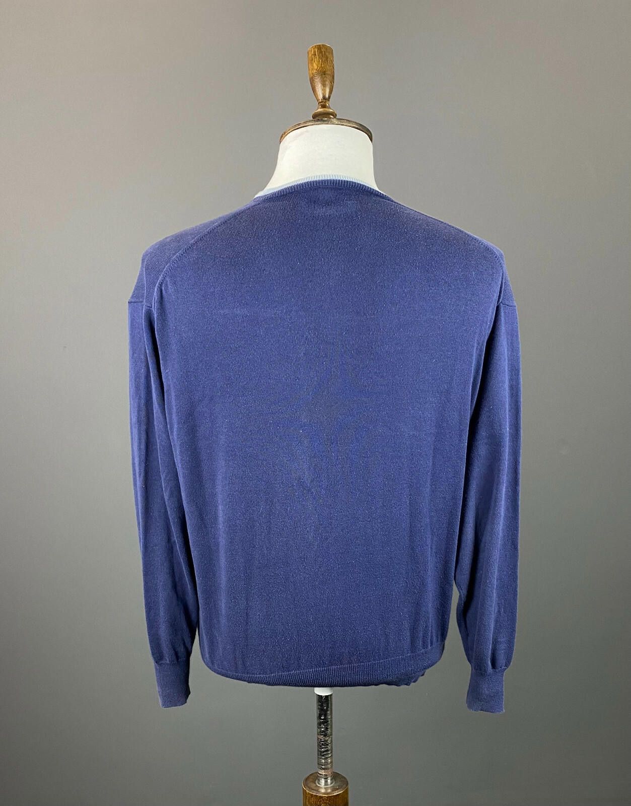 Designer Men Hackett London Blue Cotton Long Sleeve Sweater Size M Size US M / EU 48-50 / 2 - 5 Thumbnail
