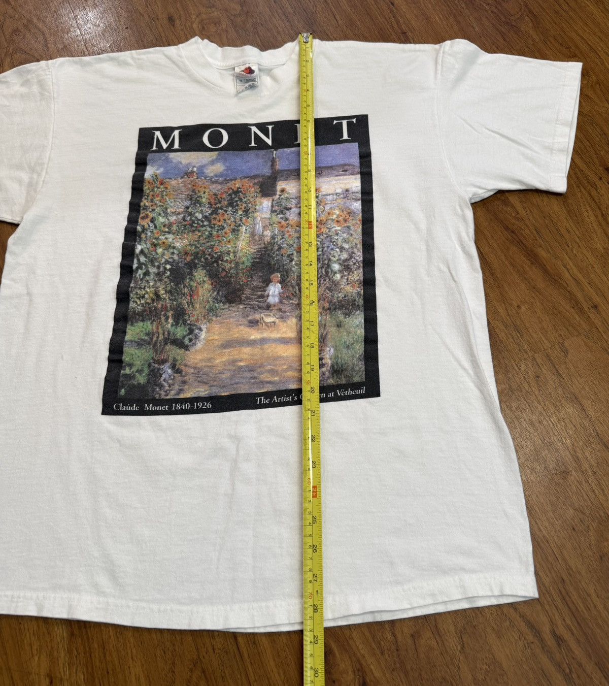 Fruit Of The Loom Vintage 90’s Monet Art T Shirt Artists Garden ART TEE XL USA Size US XL / EU 56 / 4 - 6 Thumbnail