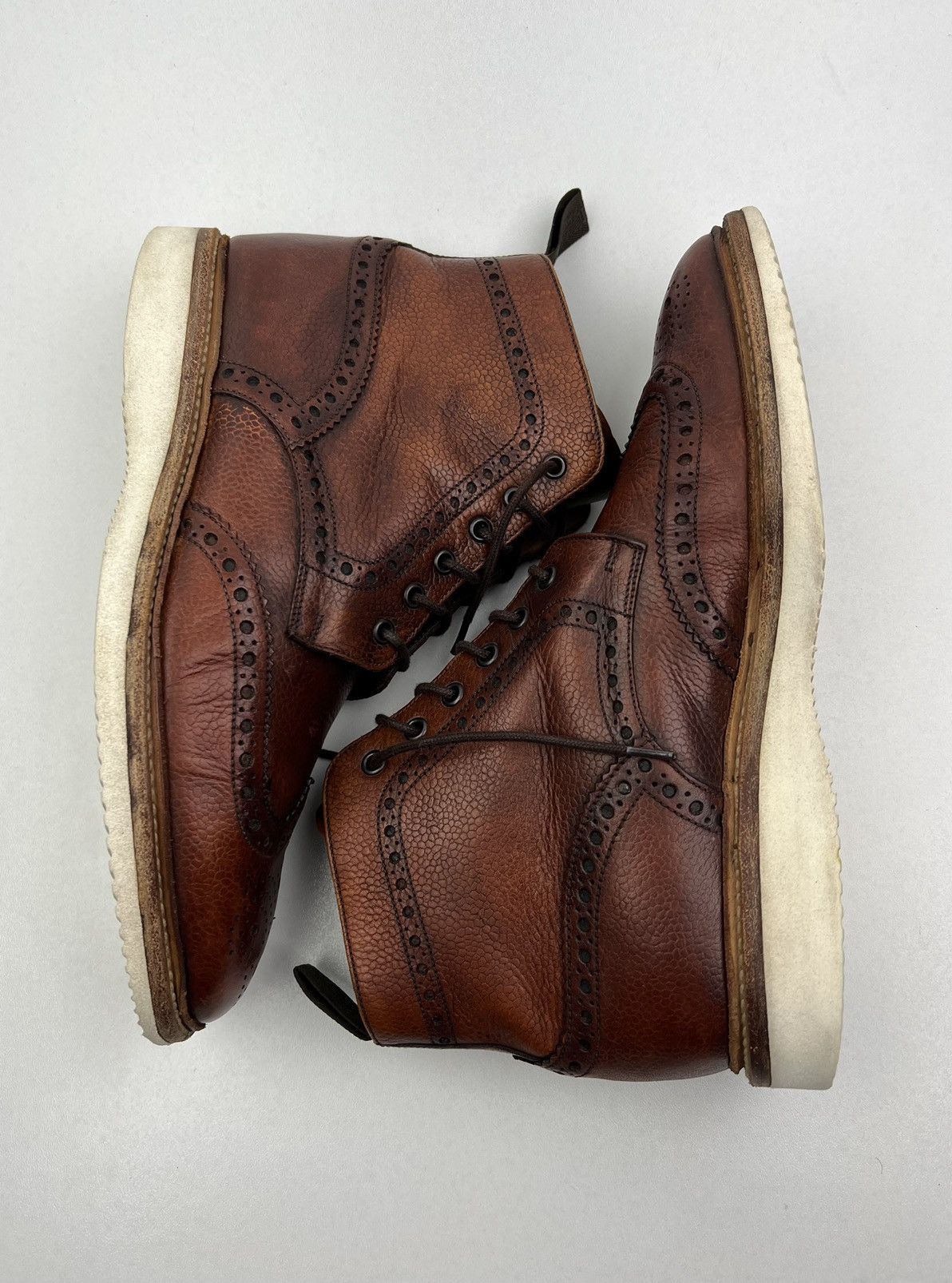 Loake LOAKE Brogues Leather Boots MAMBA Wingtip Brown Men’s Size US 8.5 / EU 41-42 - 8 Thumbnail