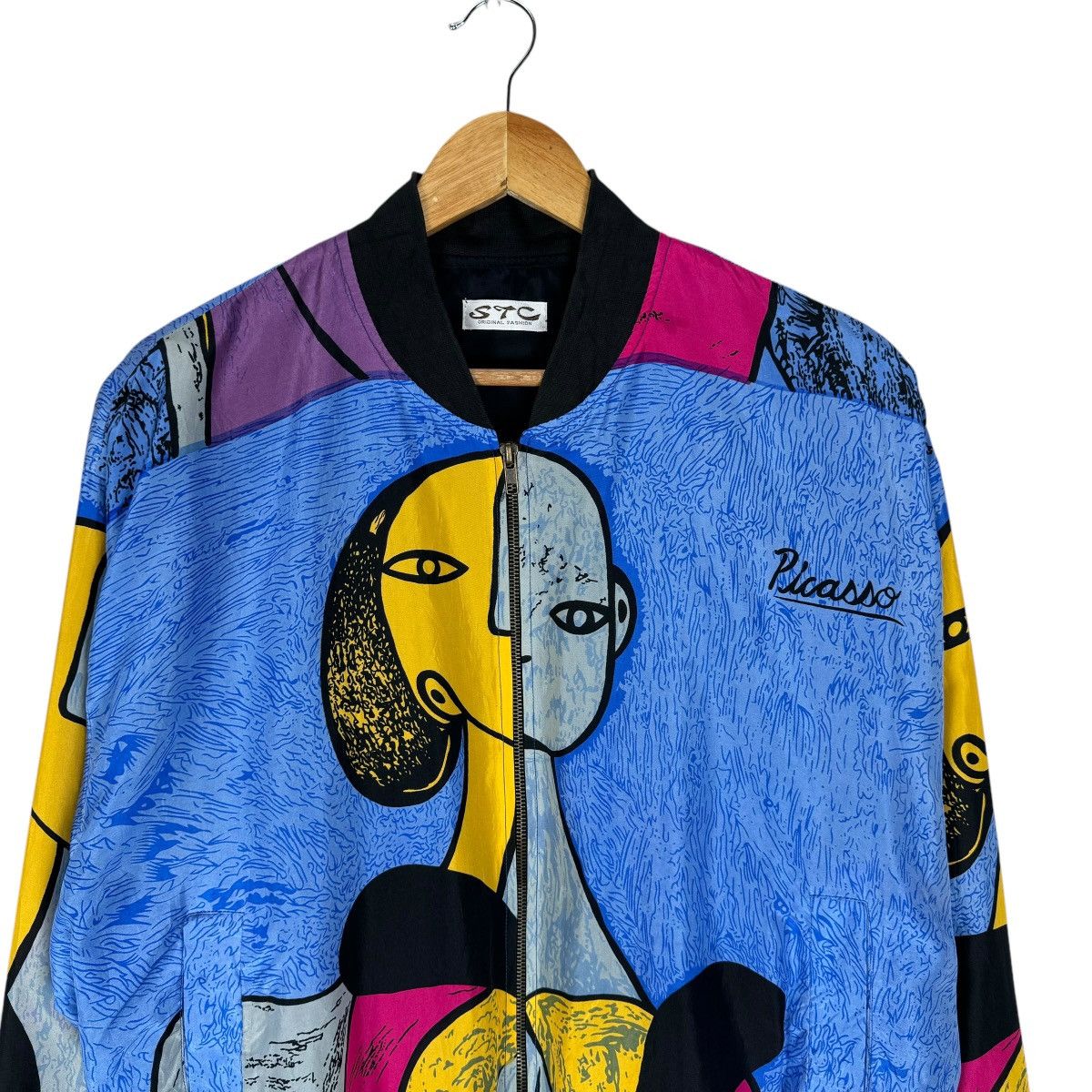 Art Comes First × Vintage ⚡️PICASSO SILK CUBISM POP ART BAROQUE ZIPPER JACKET Size US M / EU 48-50 / 2 - 3 Thumbnail
