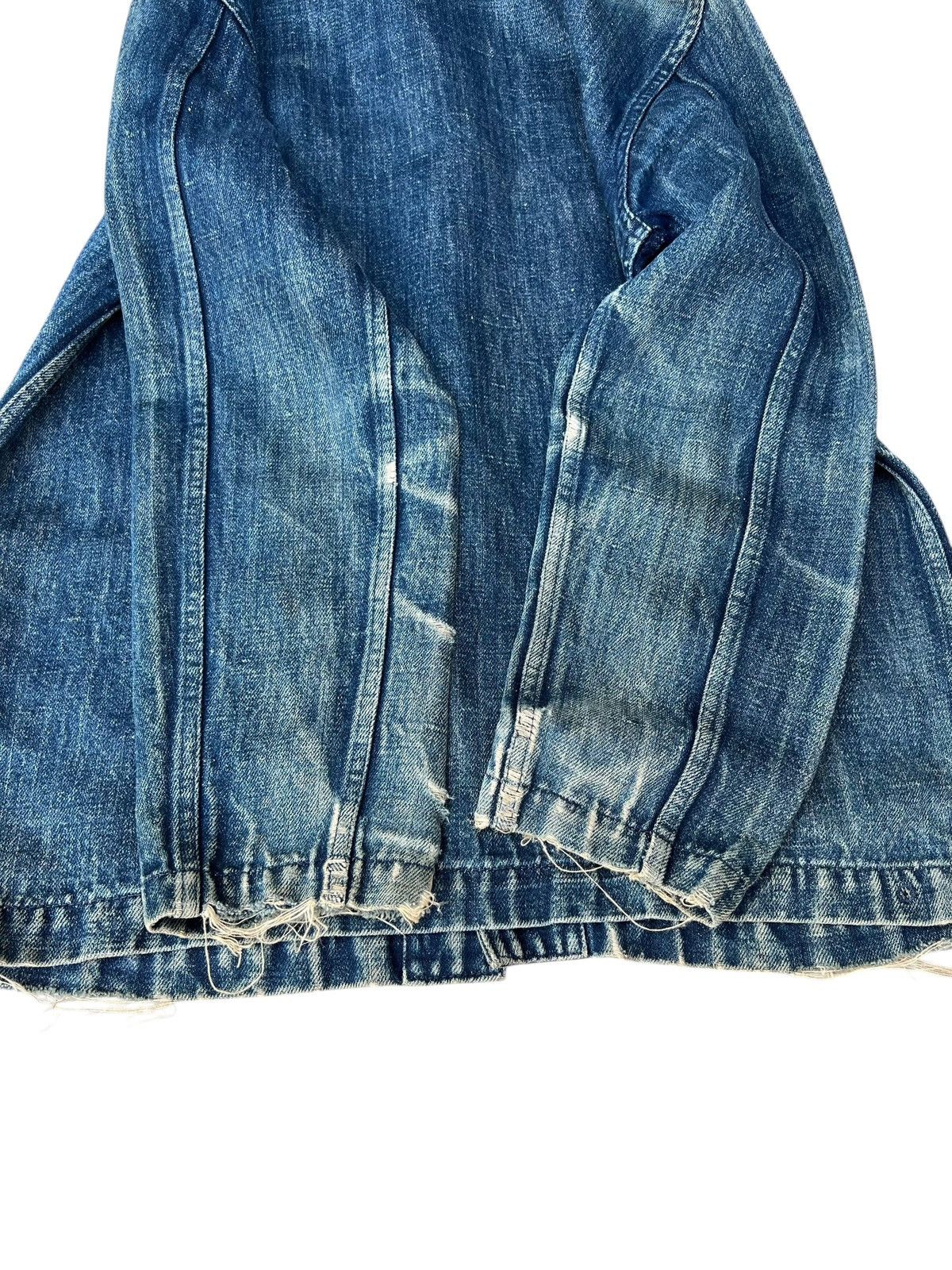 45rpm Trashed Indigo Japan Military Denim Shawl Collar Jacket Size US M / EU 48-50 / 2 - 25 Thumbnail