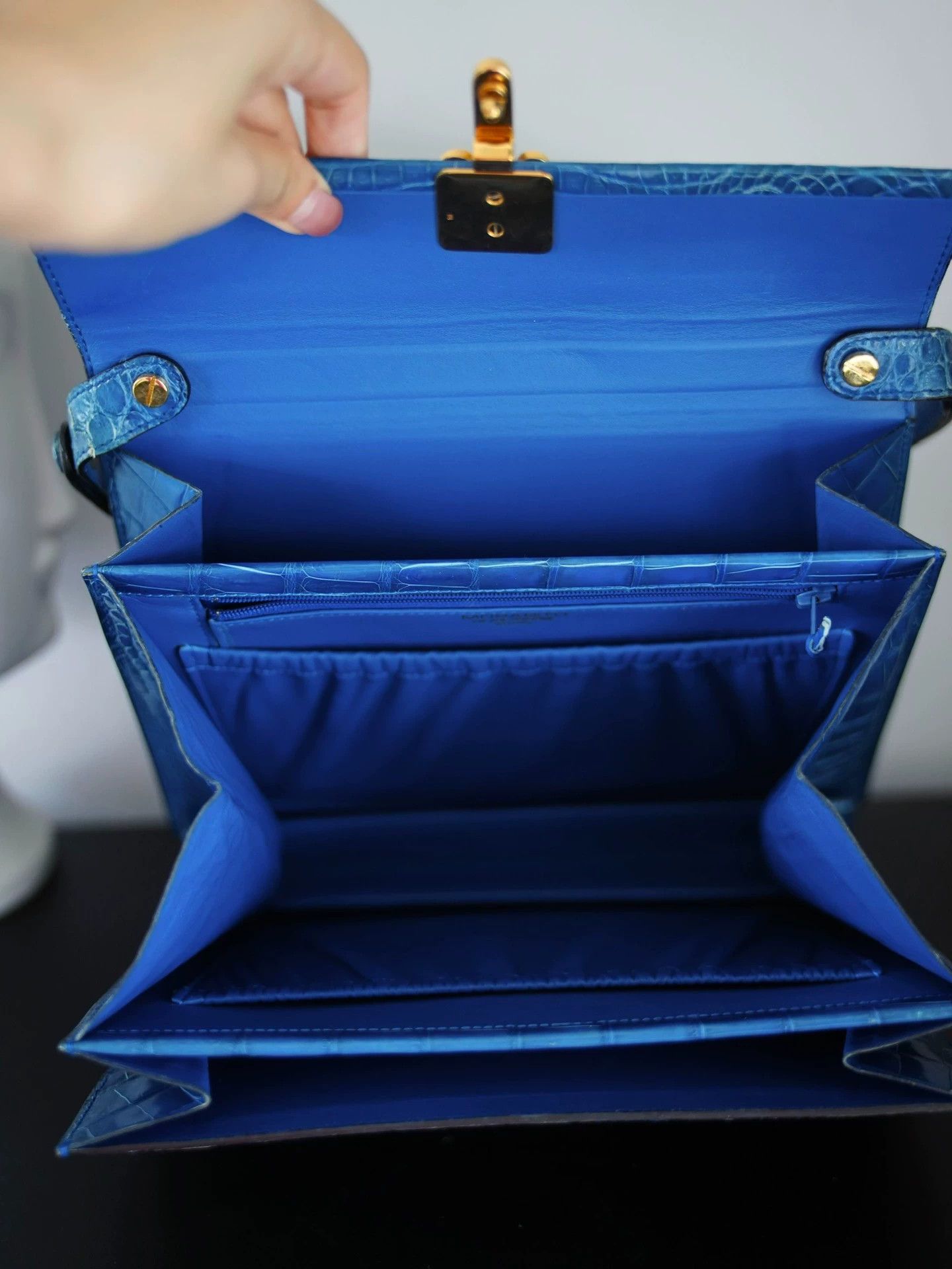 Other morabito vintage blue crocodile 2way tote shoulder bag Size ONE SIZE - 8 Thumbnail