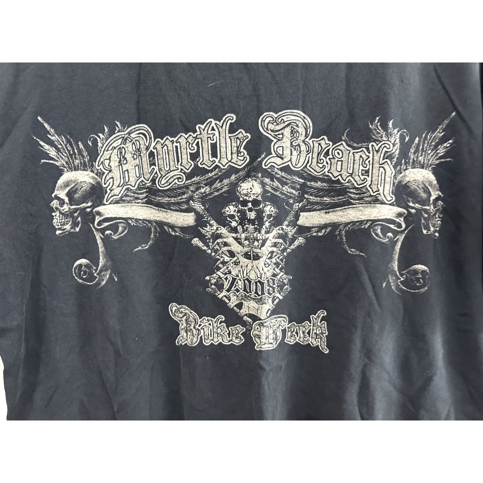 Delta VTG Myrtle Beach Bike Week Skull Y2K Faded Thrashed Worn Biker T-Shirt Size L Size US L / EU 52-54 / 3 - 5 Thumbnail