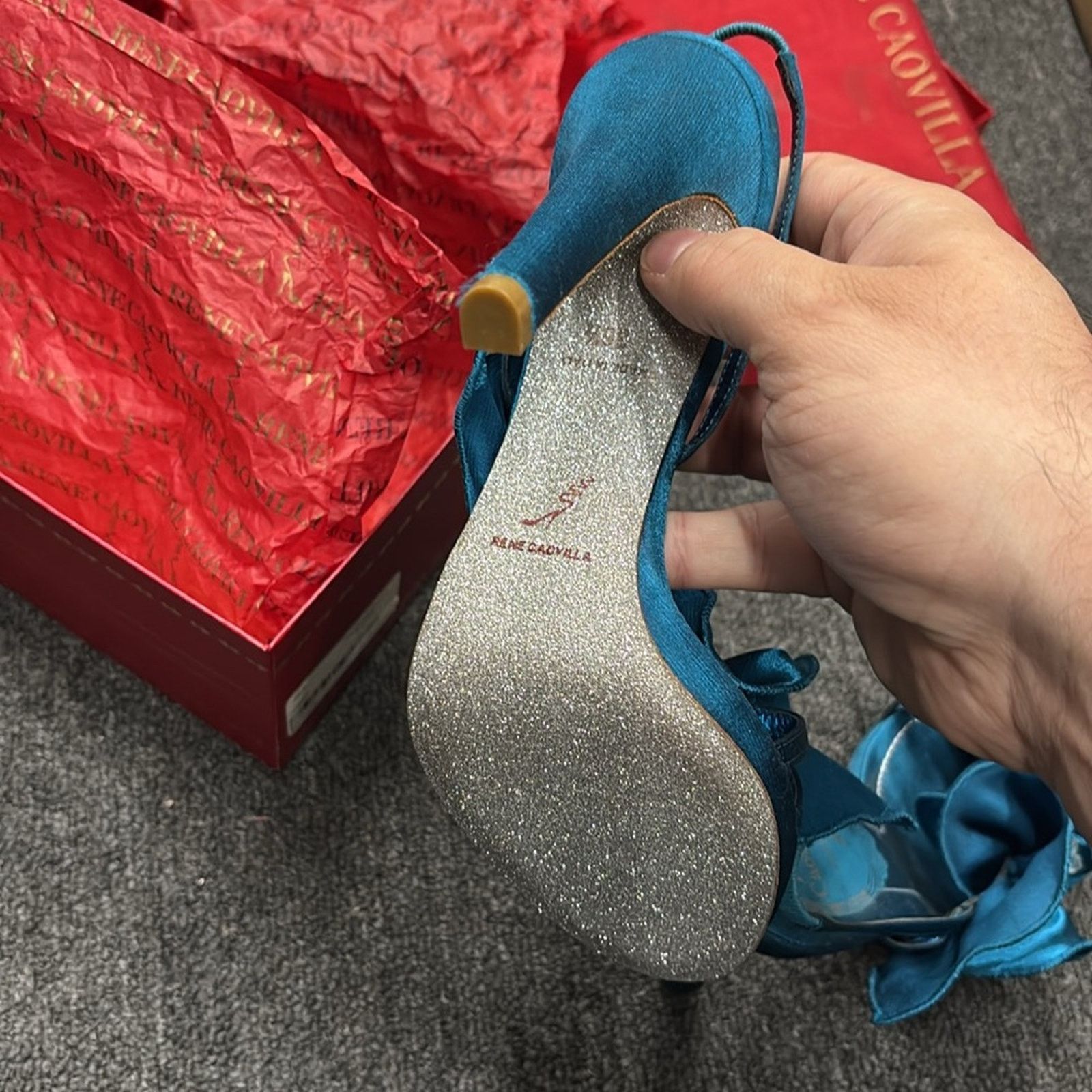 Rene Caovilla NWT Rene Caovilla Women's Blue Satin Heels Size 36.5 US 6.5 Size US 6.5 / IT 36.5 - 16 Thumbnail