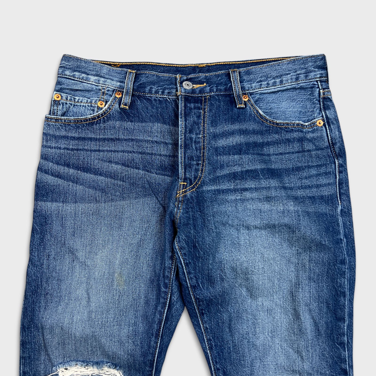 Levi's × Vintage Levi's 501 Jeans 32x31 Original Fit Straight Distress Denim Size US 32 / EU 48 - 2 Thumbnail