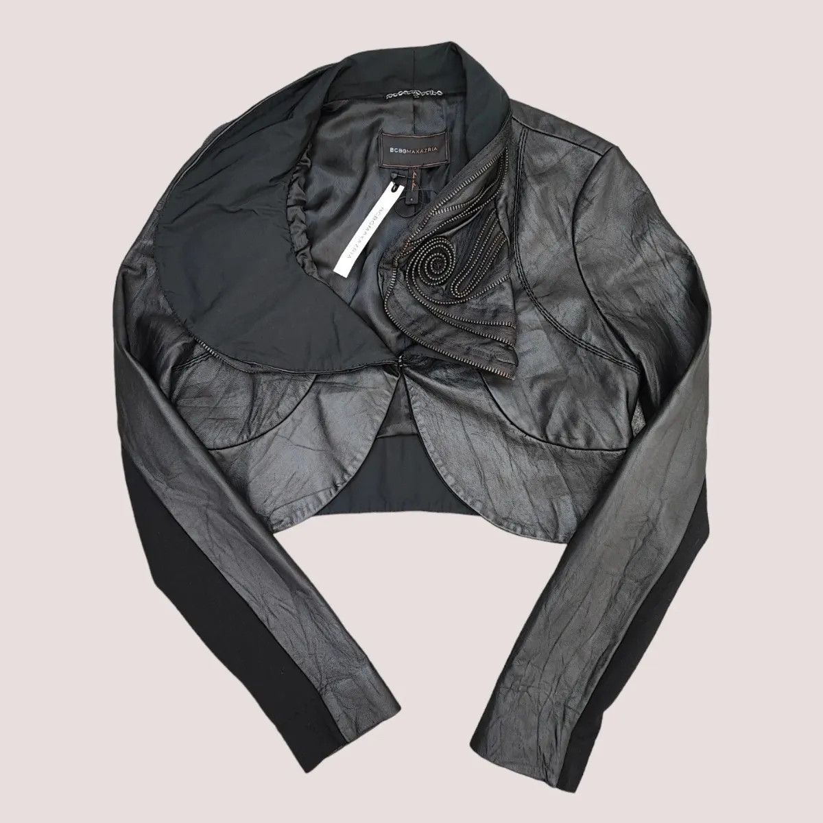 Bcbgmaxazria BCBG Max Azria Cropped Leather Jacket –FASHIONELLA Size S / US 4 / IT 40 - 3 Thumbnail