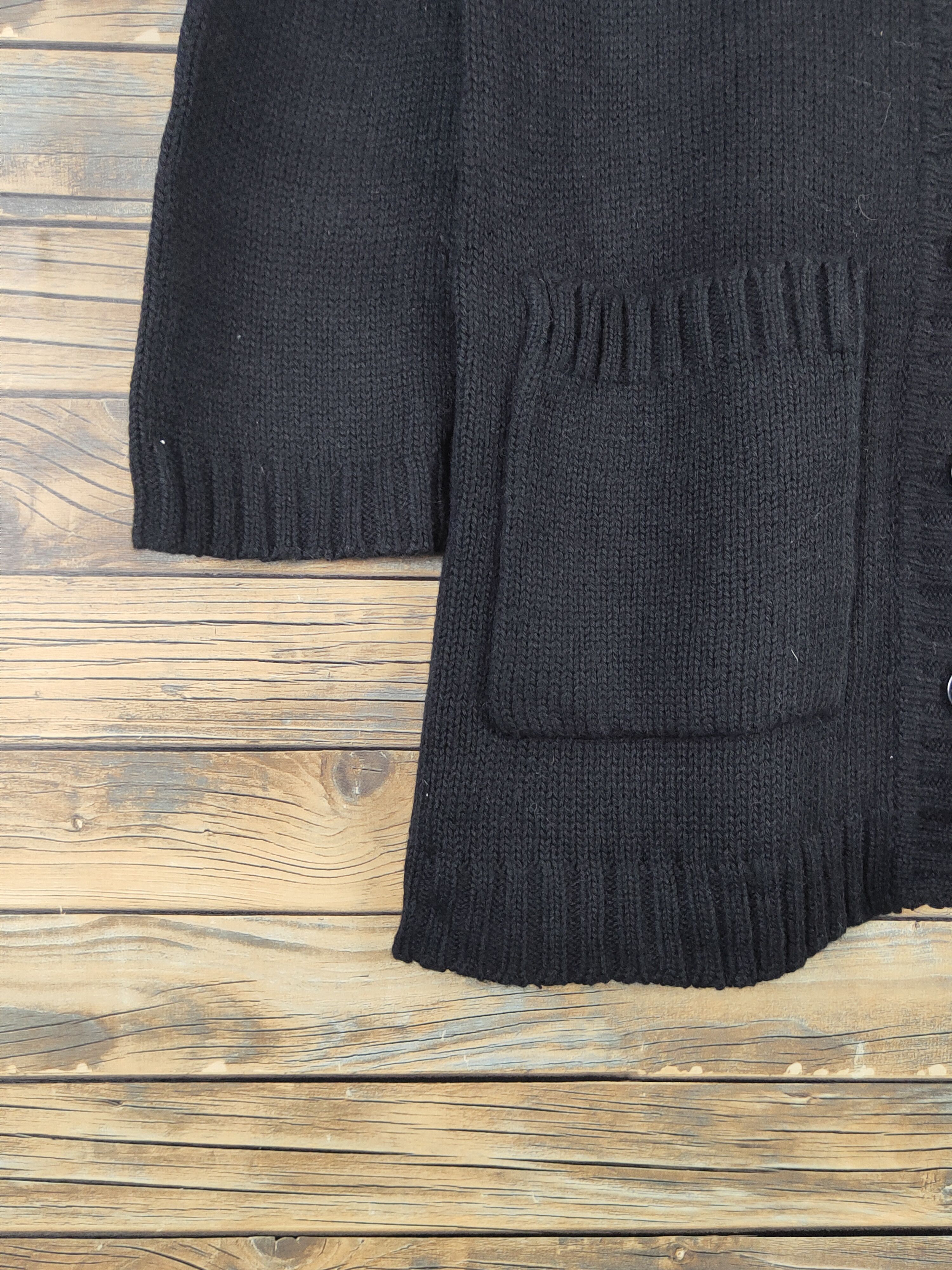 Homespun Knitwear × Japanese Brand × Michel Klein A.v.v Michel Klein Black Knitwear Cardigan #W1089 Size M / US 6-8 / IT 42-44 - 4 Thumbnail