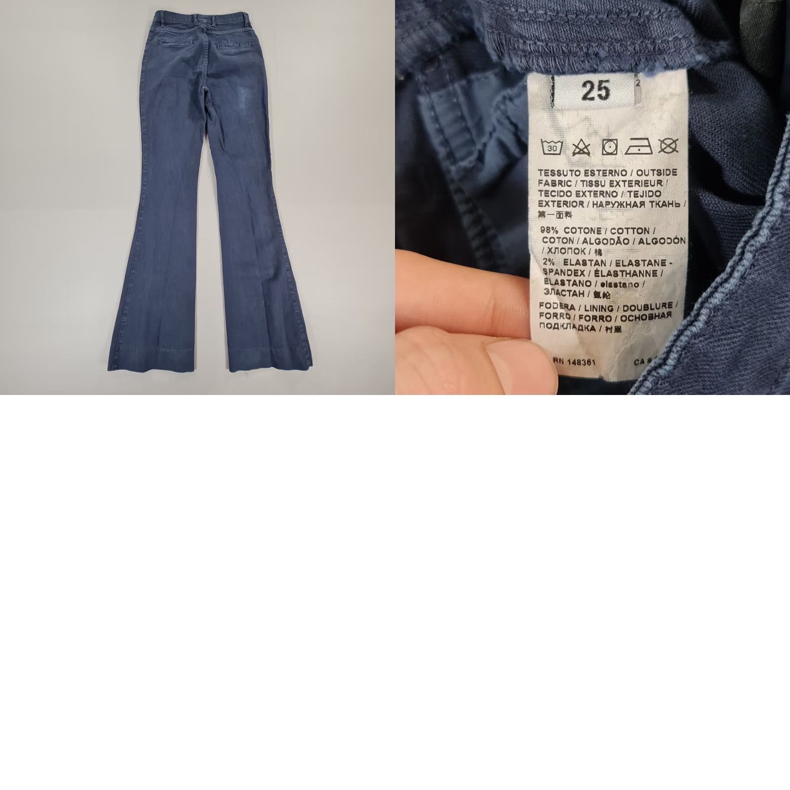 Pinko VINTAGE Pinko Uniqueness Womens Jeans Blue W25 L33 Bootcut Gold Buttons Size 42" / US 20 - 8 Thumbnail