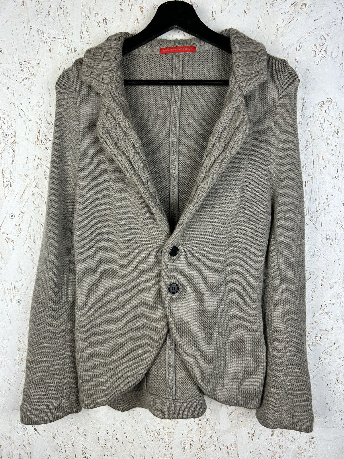 Y's × Yohji Yamamoto Aymstetrical Double Zip Linen Knit Cardigan