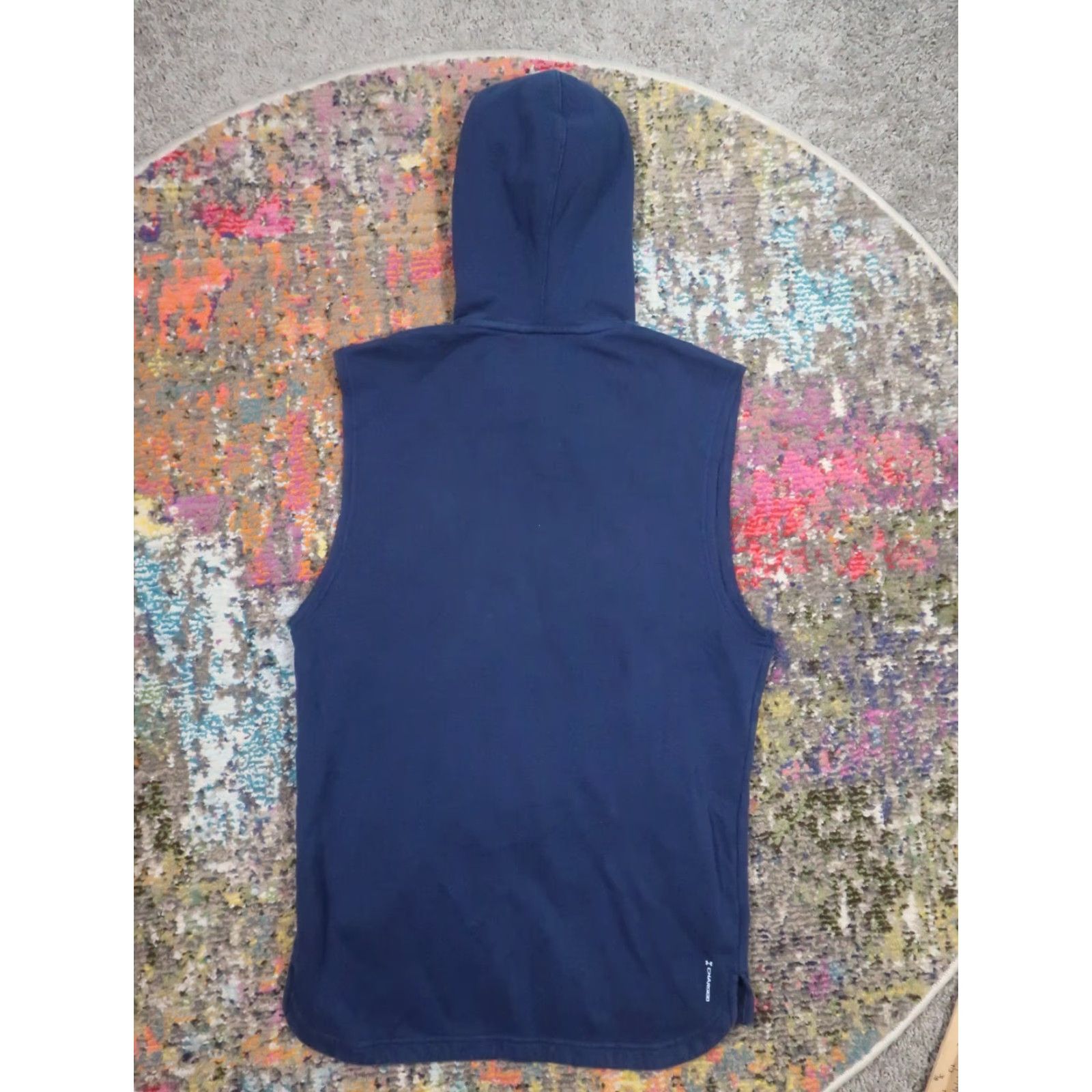 Under Armour Under Armour Iron Paradise Sleeveless Hoodie Men's Small Blue Logo Graphic Fleece Pullover Sports, Lightweight, Breathable, Stretch, Regular Fit Size US S / EU 44-46 / 1 - 2 Thumbnail