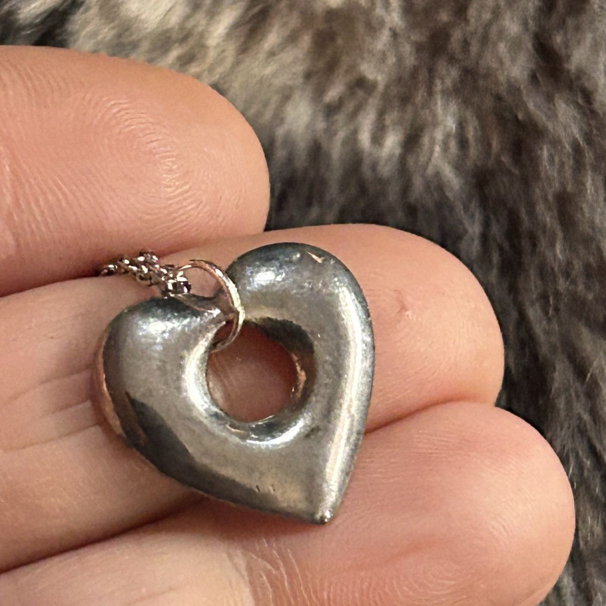 Handmade Handcrafted silver plated open heart pendant necklace Size ONE SIZE - 7 Thumbnail