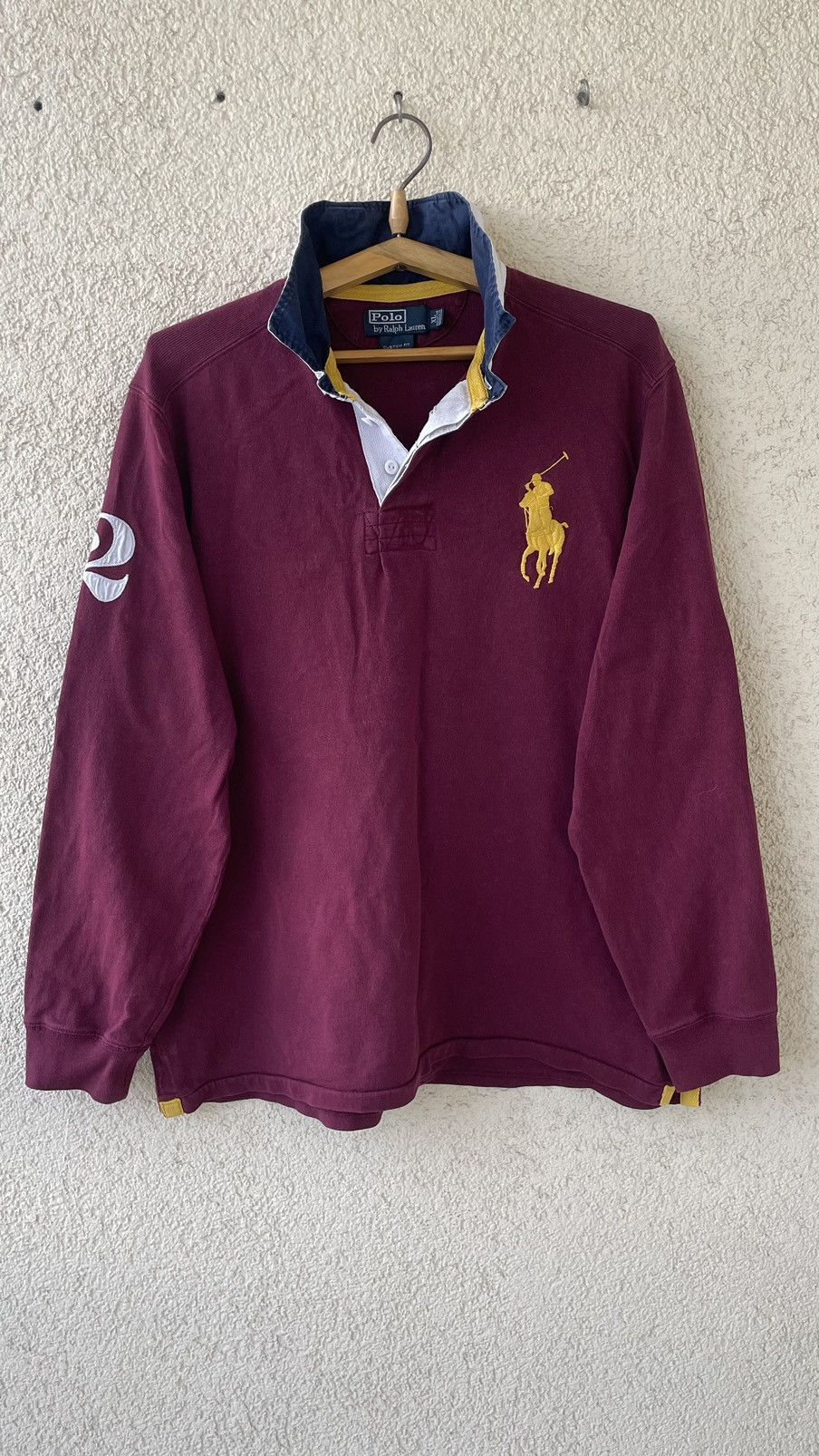 Polo Ralph Lauren × Rugby Ralph Lauren × Vintage Vintage POLO RALPH LAUREN Big Logo Long Sleeve Rugby Shirt Size US XL / EU 56 / 4 - 3 Thumbnail