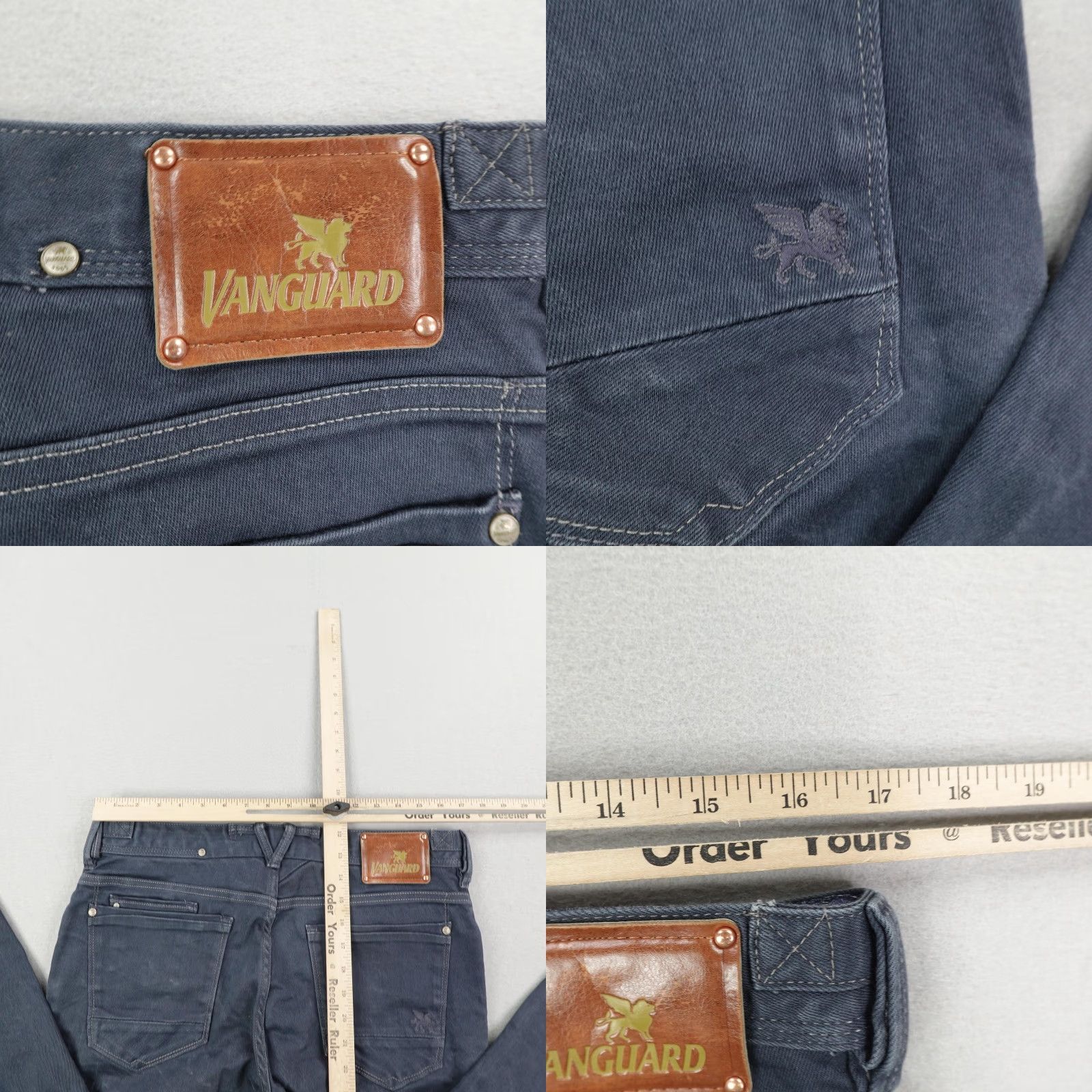 Vintage Vanguard Pants Mens 34x34 Blue Slim Fit Straight 06 Distressed 5 Pocket Chino Size US 34 / EU 50 - 8 Thumbnail