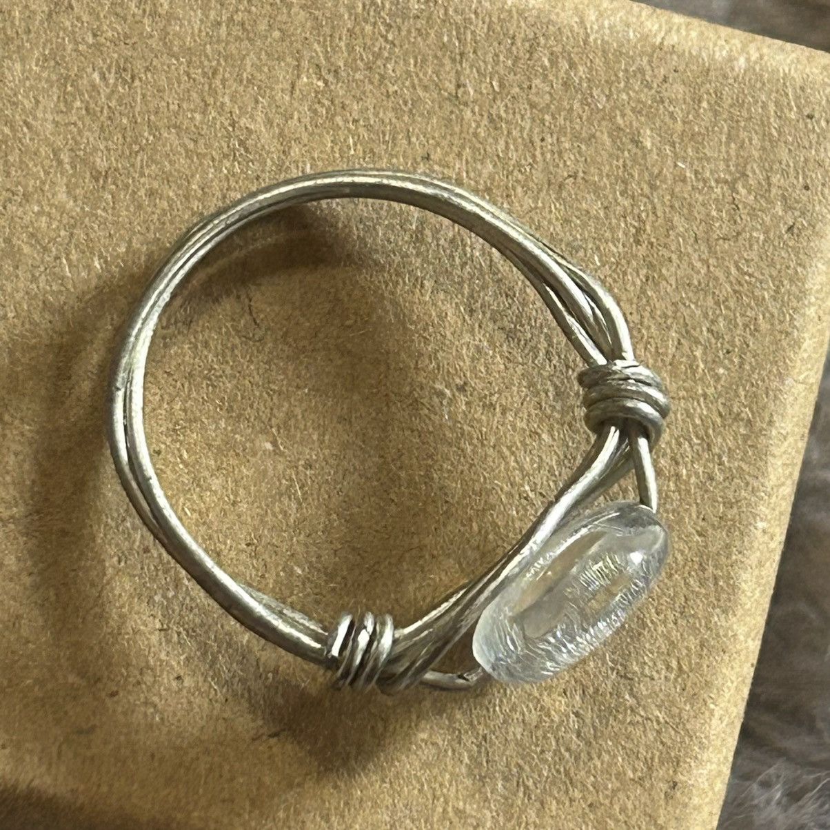 Other Hand crafted silver wire glass stone ring 8 Size ONE SIZE - 6 Thumbnail