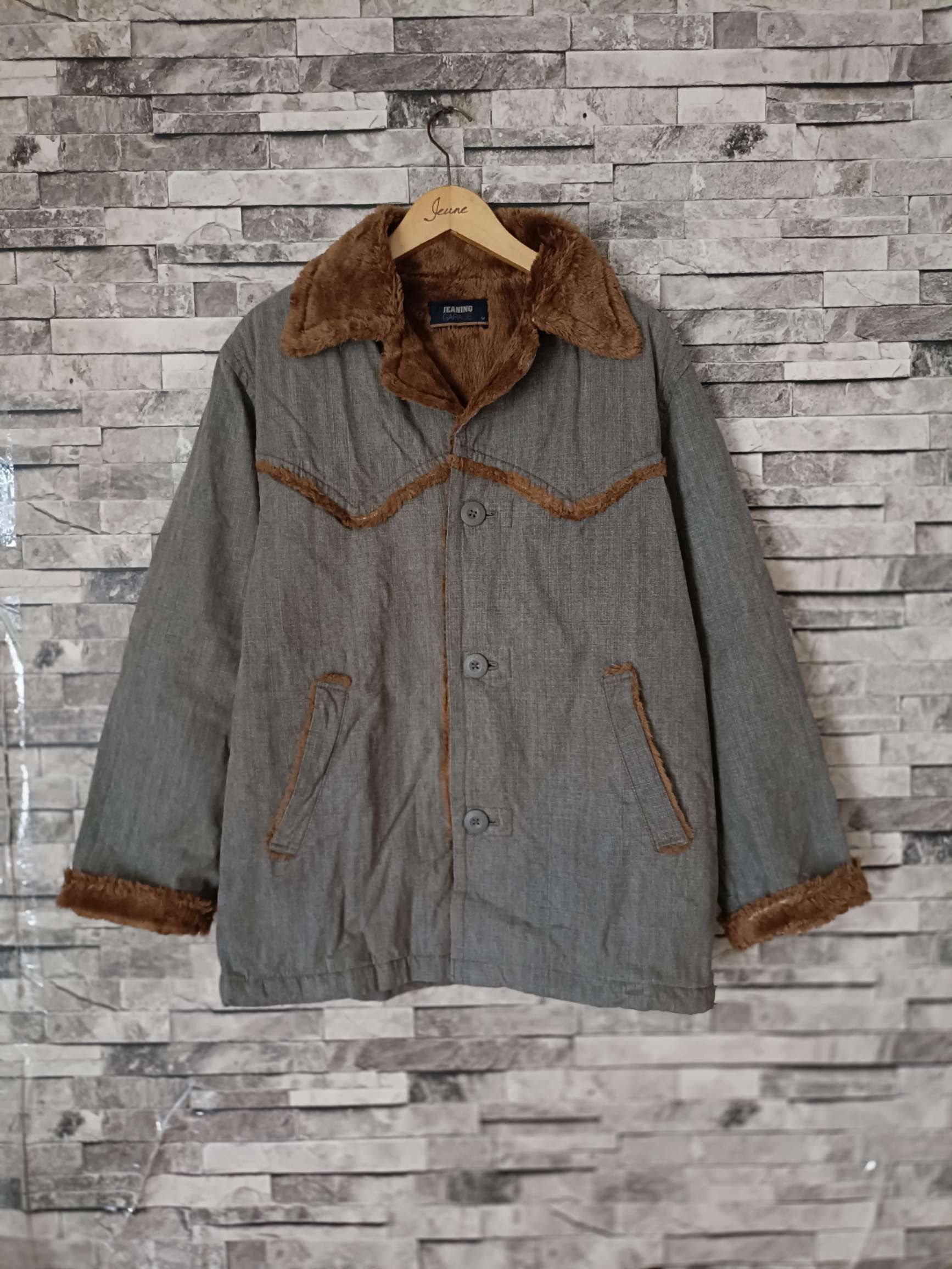 Vintage Vintage jeaning garage shearling denim chore jacket Size US L / EU 52-54 / 3 - 1 Thumbnail