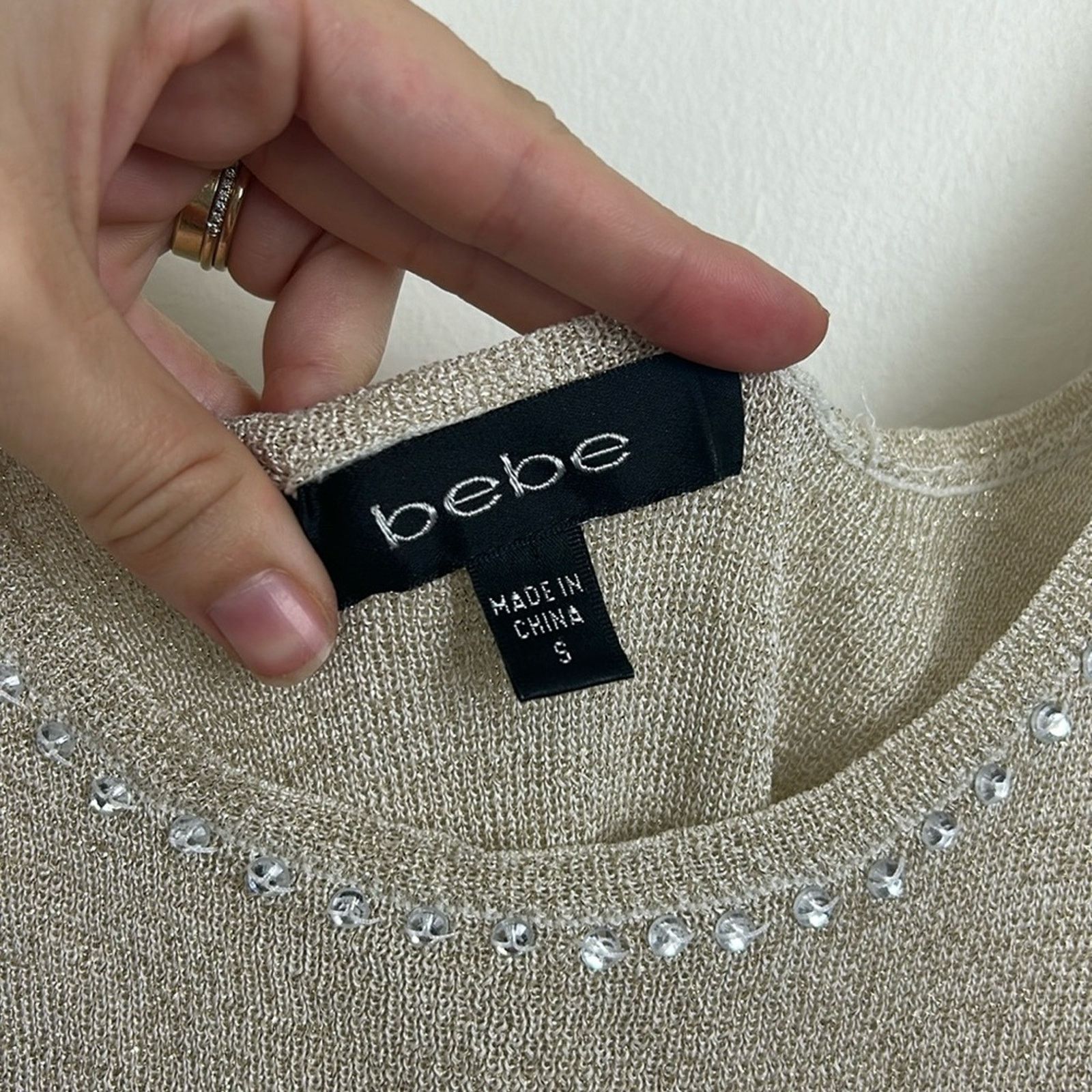 Bebe Vintage Bebe Gold Tank Blouse Size S / US 4 / IT 40 - 4 Thumbnail