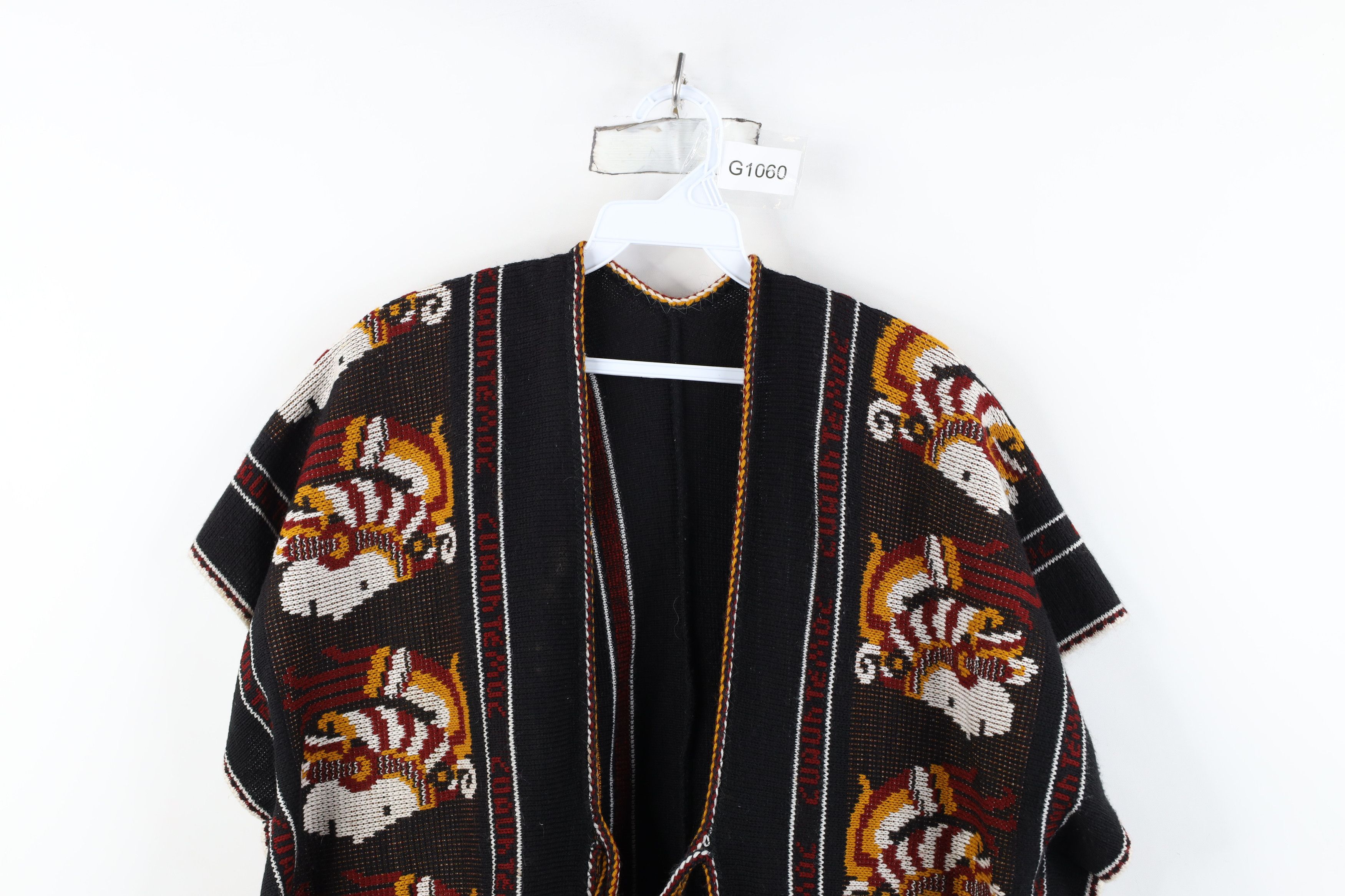 Vintage Vintage 70s Emperor Fringed Cardigan Poncho Sweater Size ONE SIZE - 2 Thumbnail
