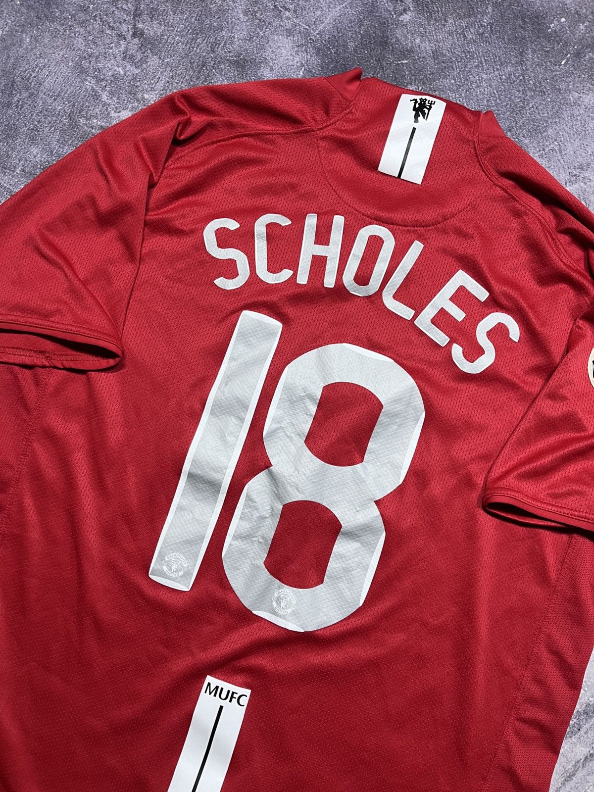 Nike Nike Manchester United Football Jersey #18 Scholes Home 2007 Size US L / EU 52-54 / 3 - 7 Thumbnail