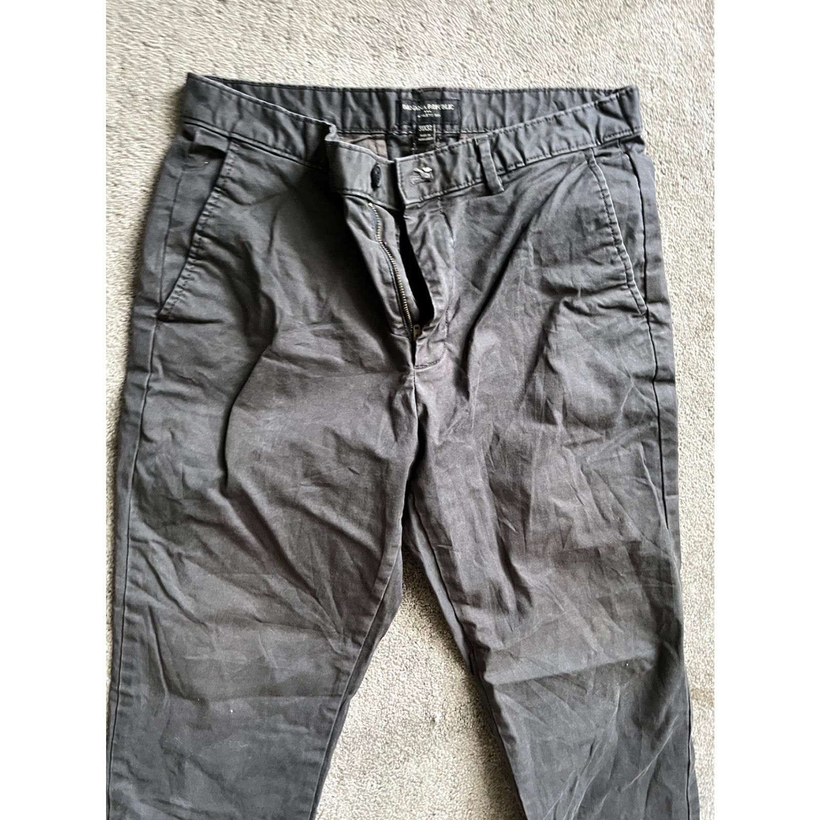 Banana Republic Banana Republic Men's Athletic Fit Chino Pants Gray 31X32 Size US 31 - 2 Thumbnail