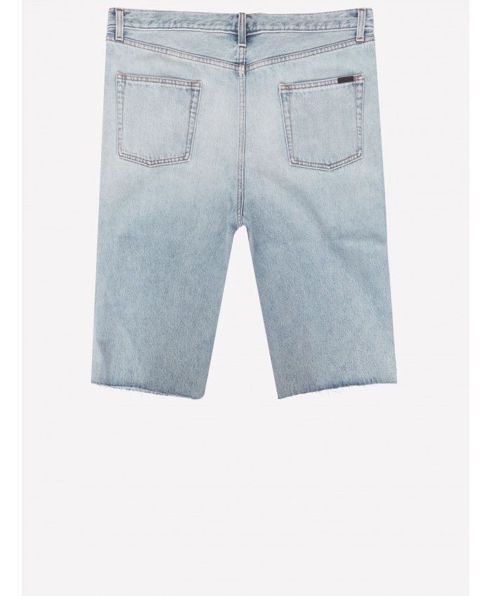 Saint Laurent Paris o1s1wg110325 731551 Relaxed-Fit Shorts In Denim Tuscon Blue Size US 29 - 2 Thumbnail