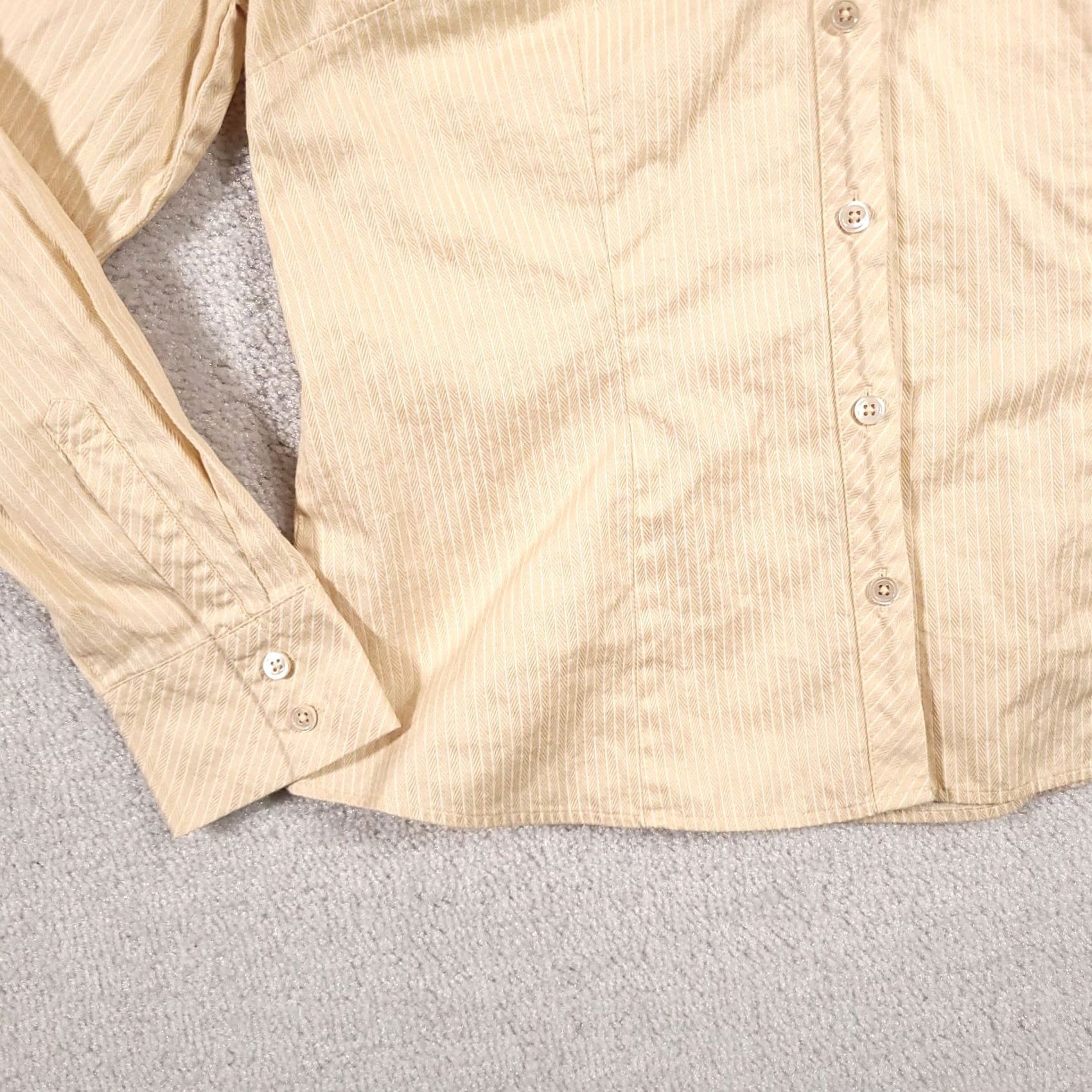 Talbots Talbots Button-Up Shirt Women's Size 8 Wrinkle Resistant Herringbone Long Sleeve Beige Regular Mens? Women? (note: correct ending) Size M / US 6-8 / IT 42-44 - 4 Thumbnail