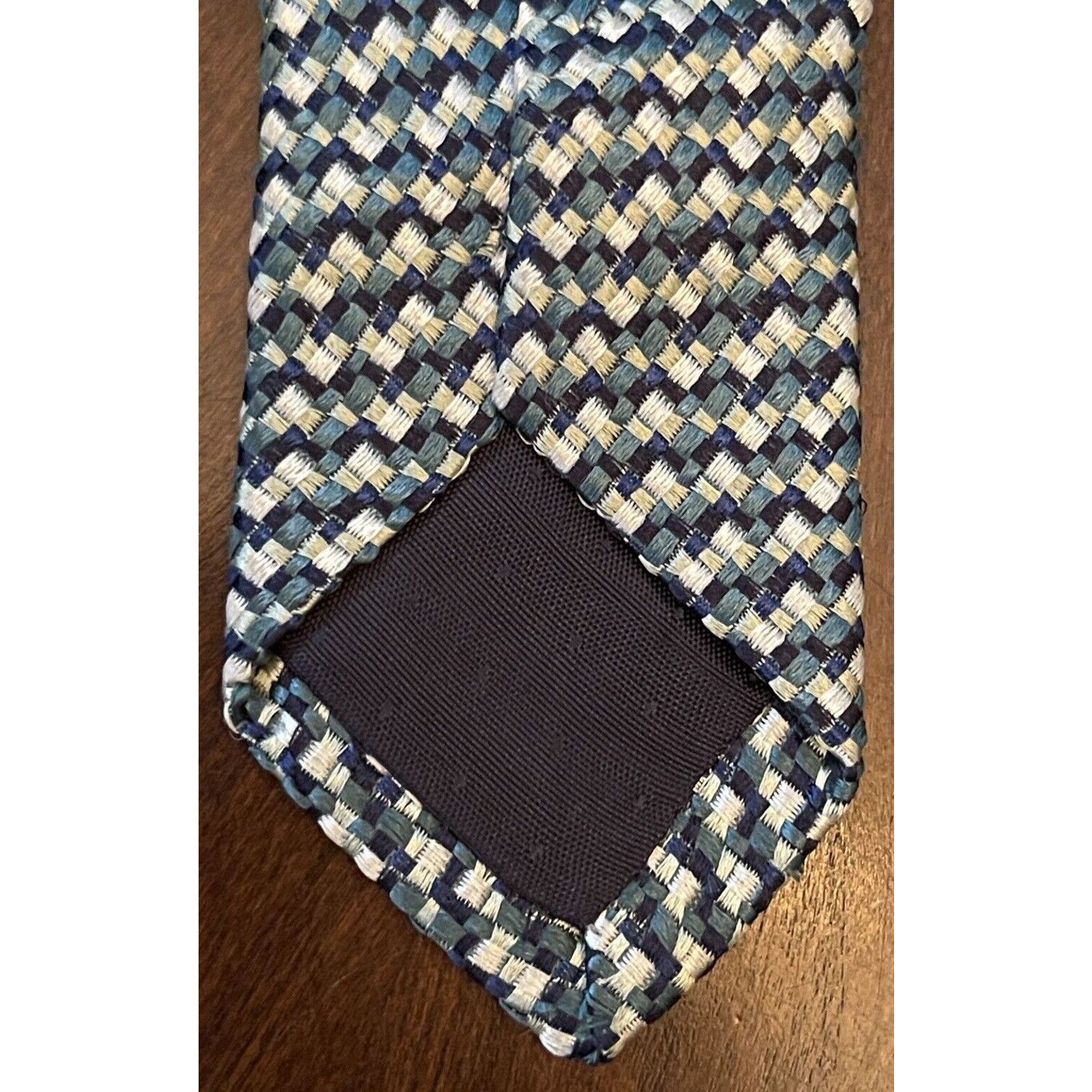Other Michelle Cravatte Como Green Blue 100% Silk Made In Italy Size ONE SIZE - 7 Thumbnail