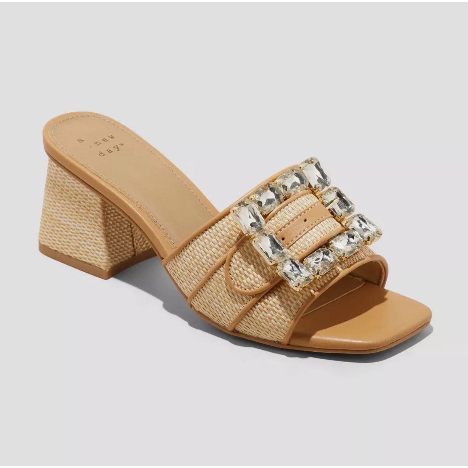 Target Basics A New Day Size 7 Kathleen Raffia Buckle Block Heels Size US 7 / IT 37 - 1 Thumbnail
