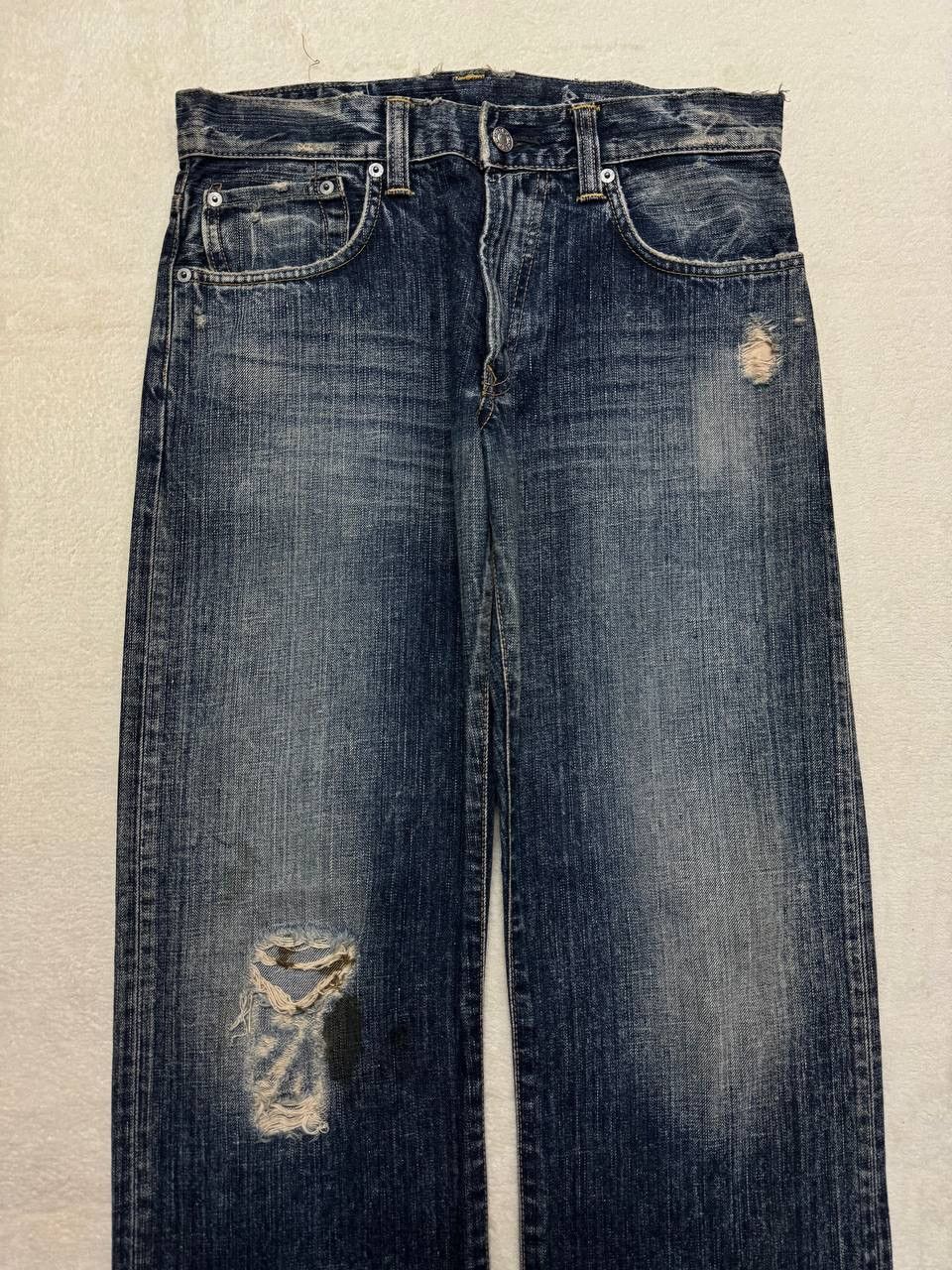 Edwin WIDE 90s Edwin 504R Mudwash Sick Distress Ripped Denim Jean Size US 30 / EU 46 - 3 Thumbnail