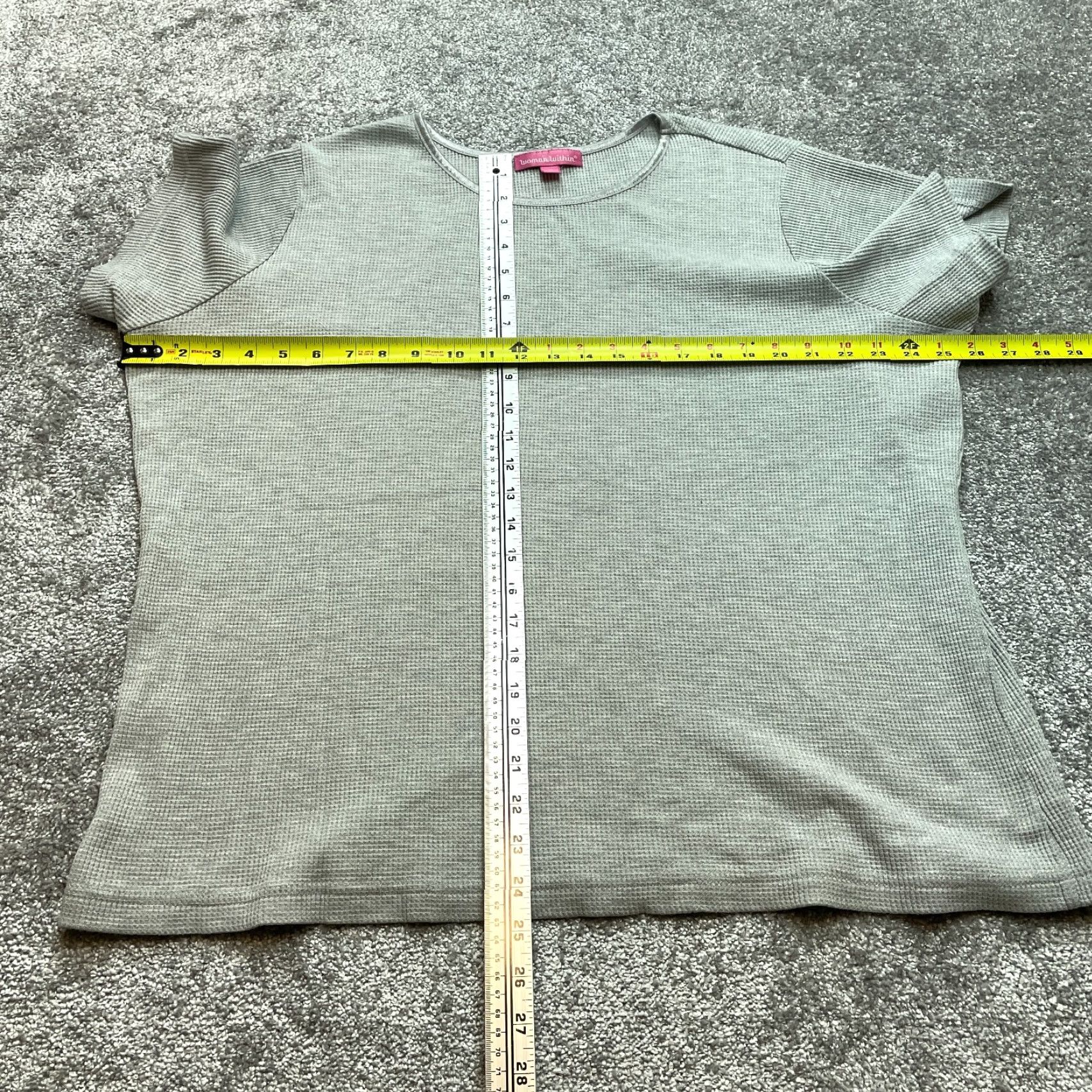 Vintage Woman Within Shirt Womens Plus Size 1X 22/24 Gray Short Sleeve Thermal Waffle Size XL / US 12-14 / IT 48-50 - 4 Thumbnail