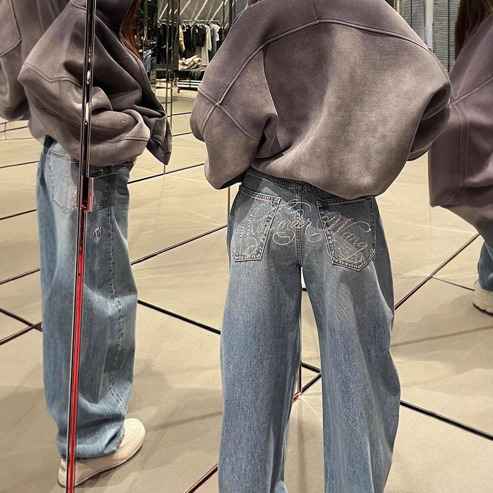 Japanese Brand Retro loose straight leg wide leg jeans Size US 32 / EU 48 - 4 Thumbnail