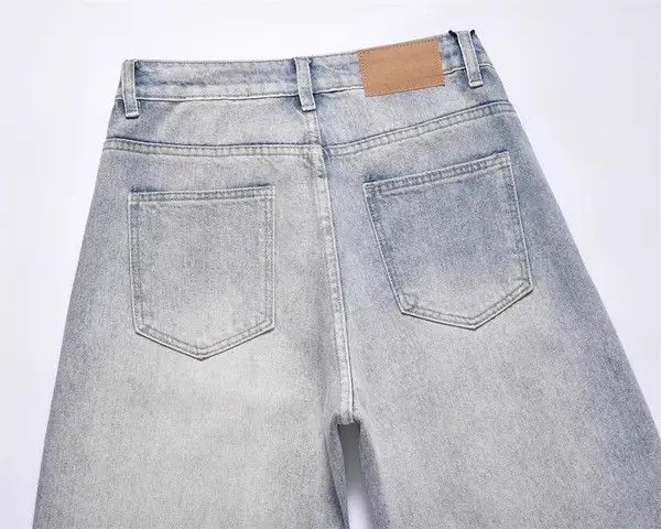 VIBE Men's street American wide-leg loose washed straight jeans Size US 32 / EU 48 - 5 Thumbnail